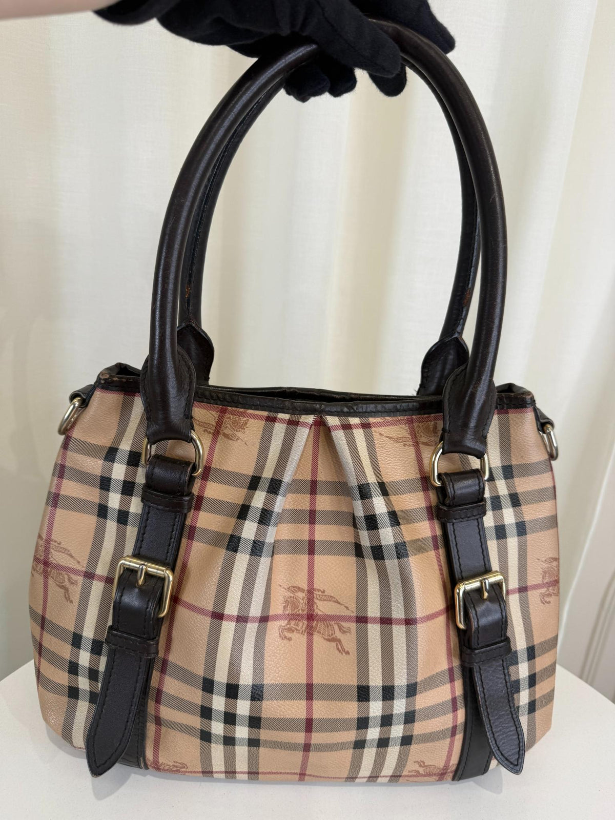 Burberry Haymarket Check Coated Canvas Northfield Bag