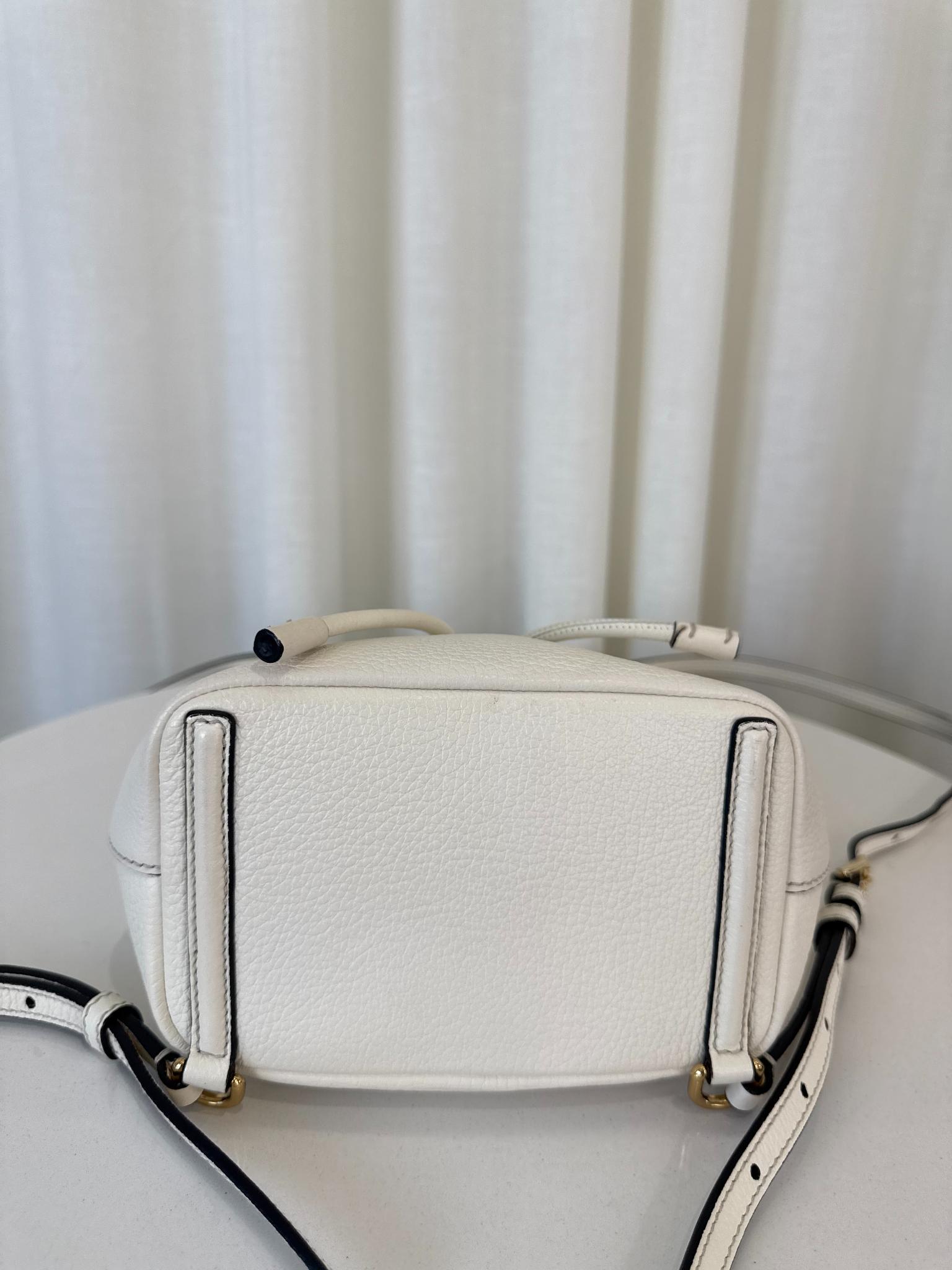 Dolce Gabbana White Leather Sicily Backpack