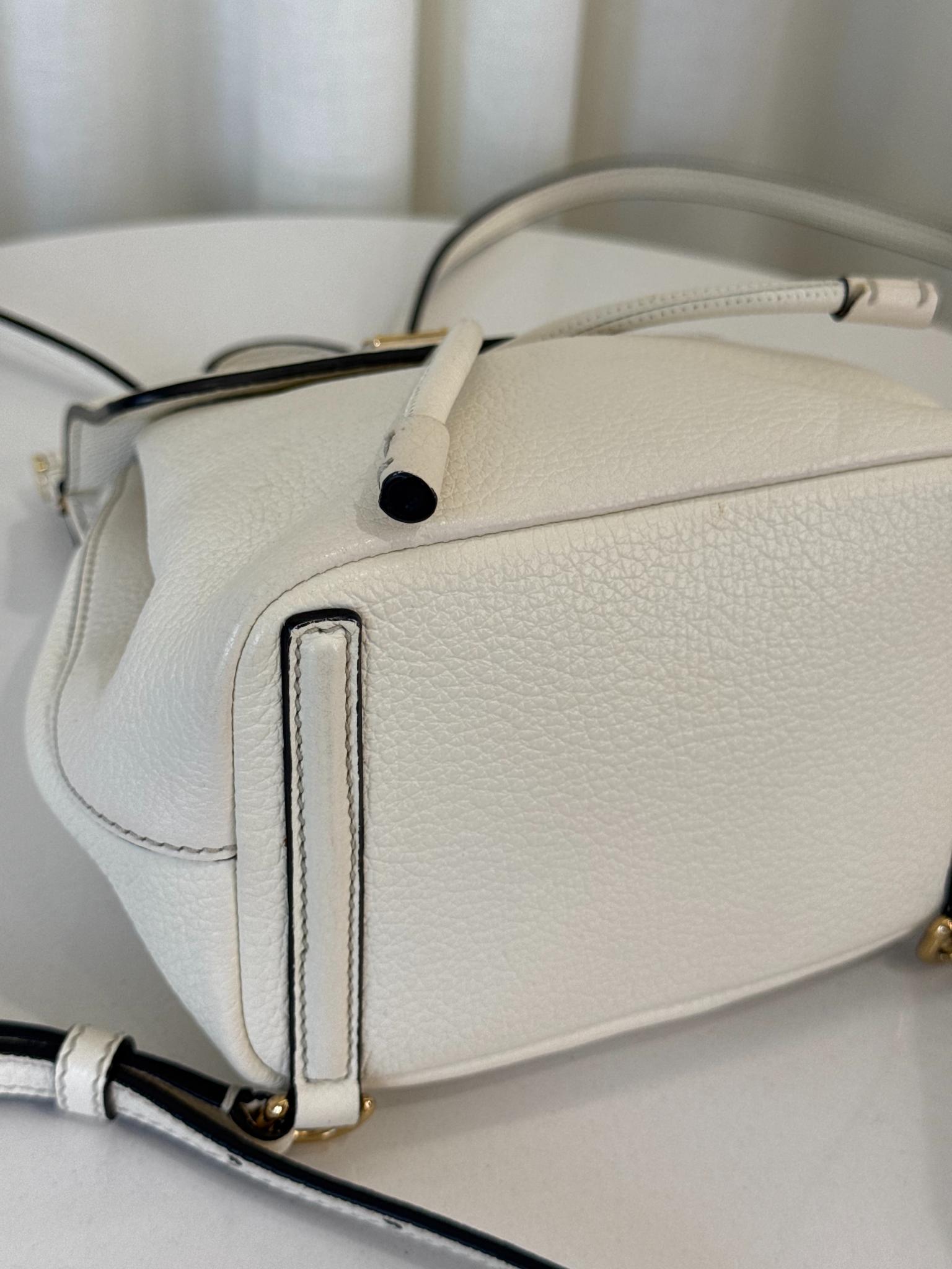 Dolce Gabbana White Leather Sicily Backpack