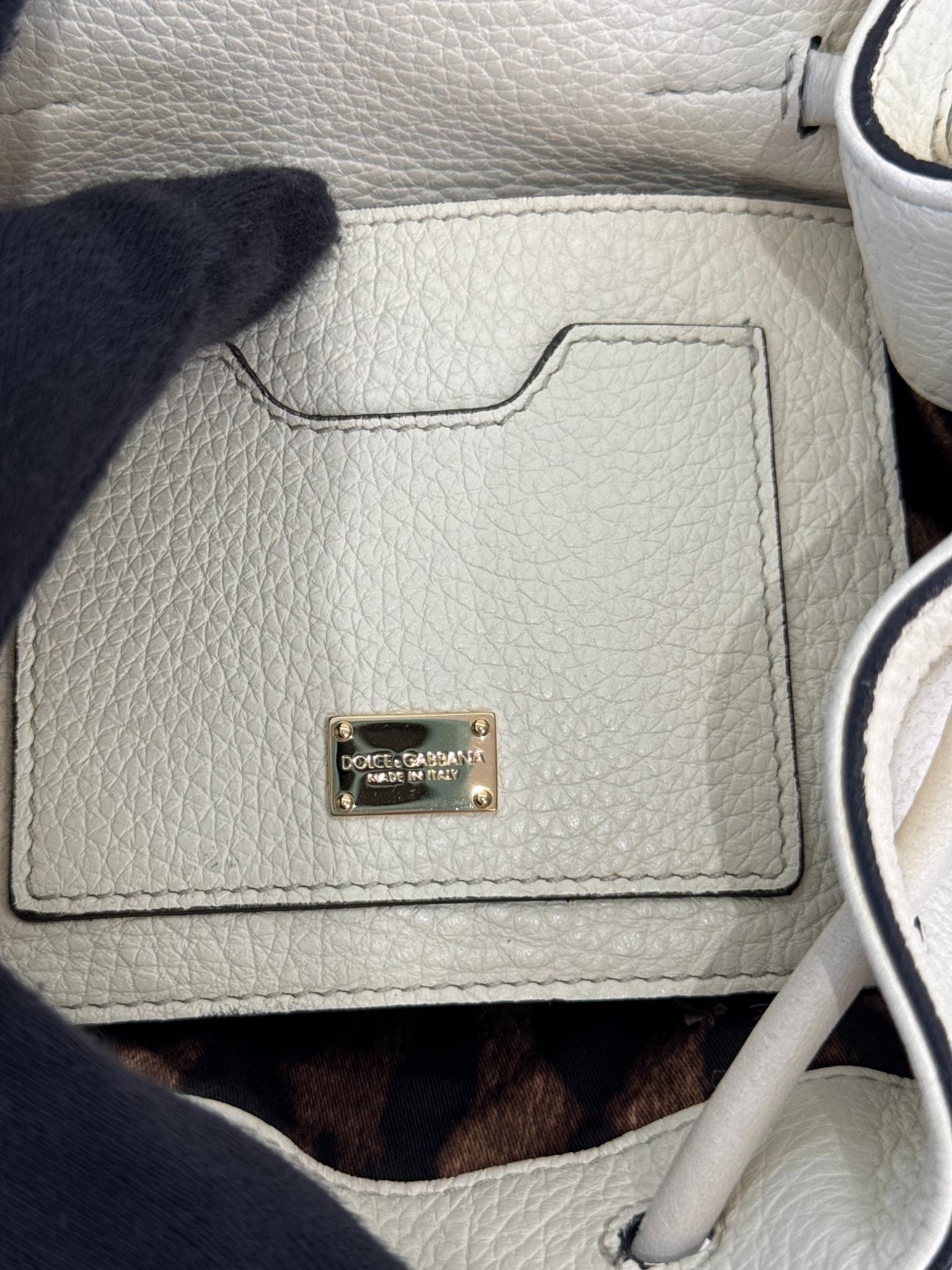 Dolce Gabbana White Leather Sicily Backpack