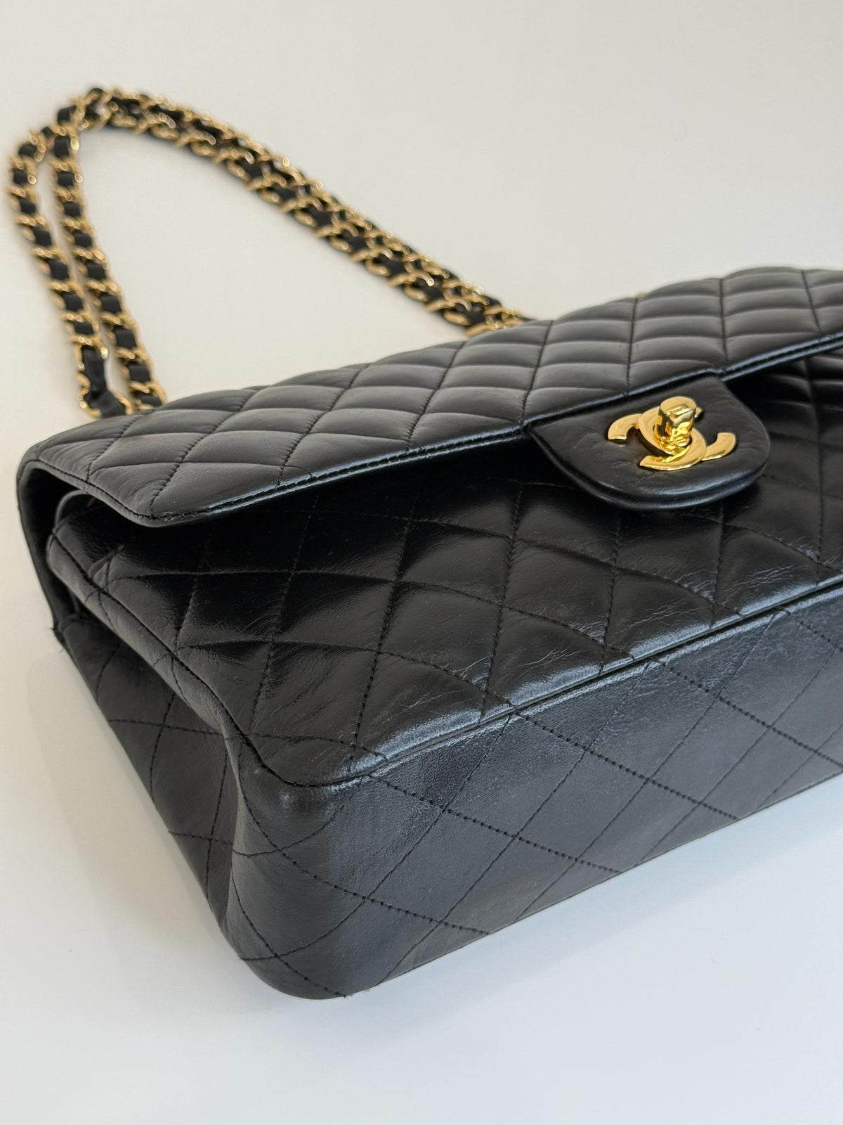 Chanel Classic Medium Double Flap Black Lambskin Shoulder Bag