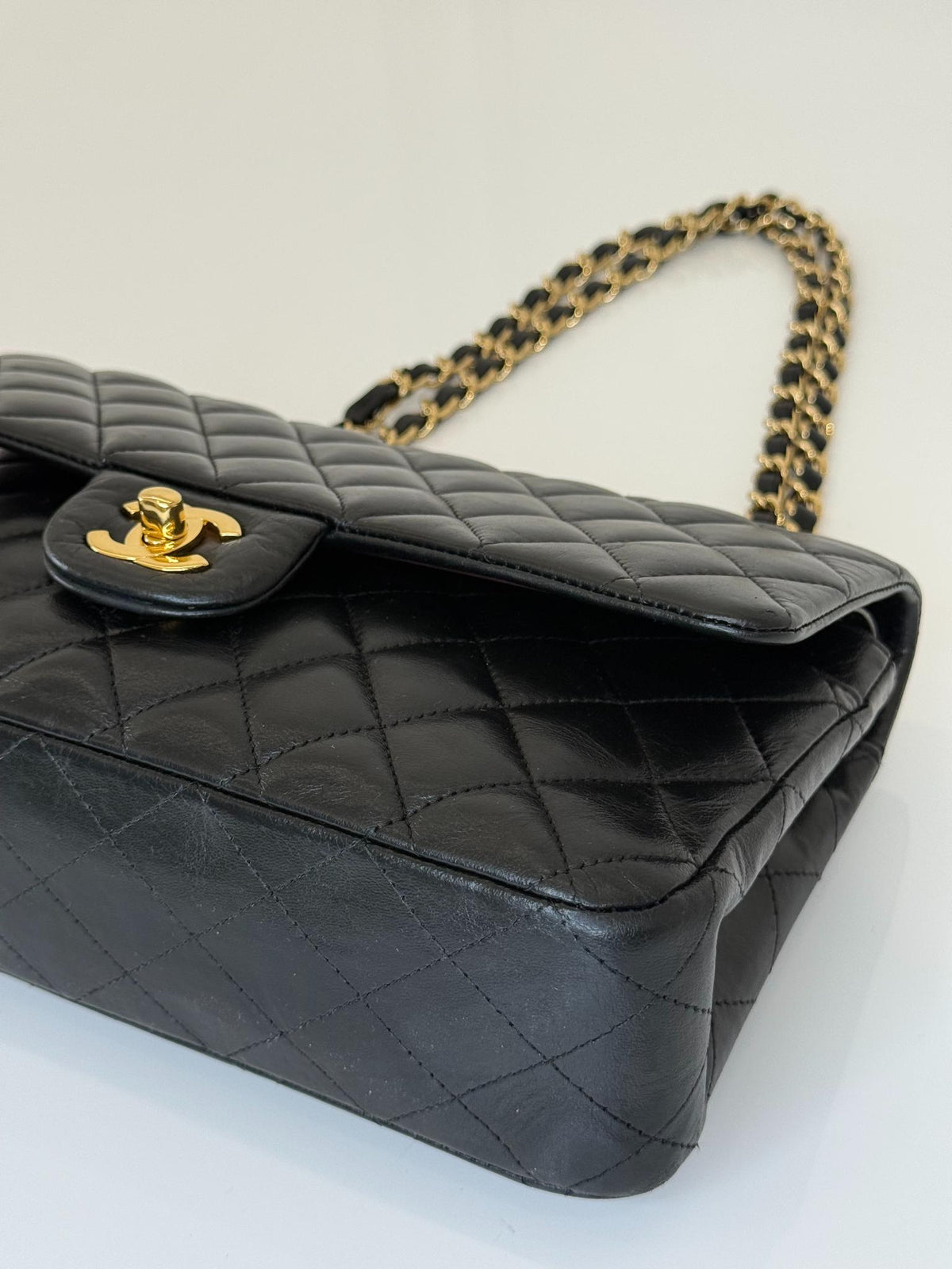 Chanel Classic Medium Double Flap Black Lambskin Shoulder Bag