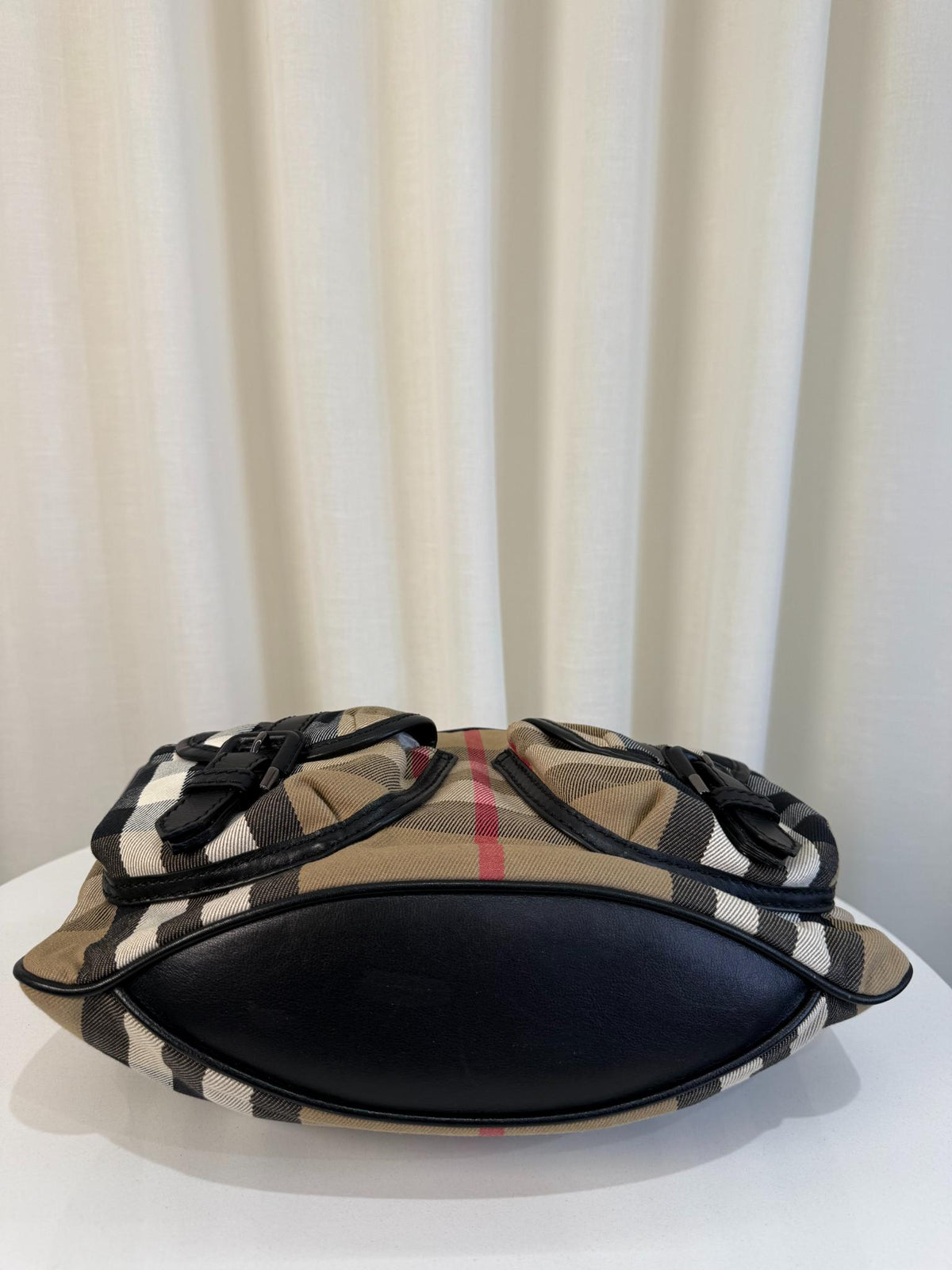 Burberry Black/Beige House Check Bromley Hobo Bag