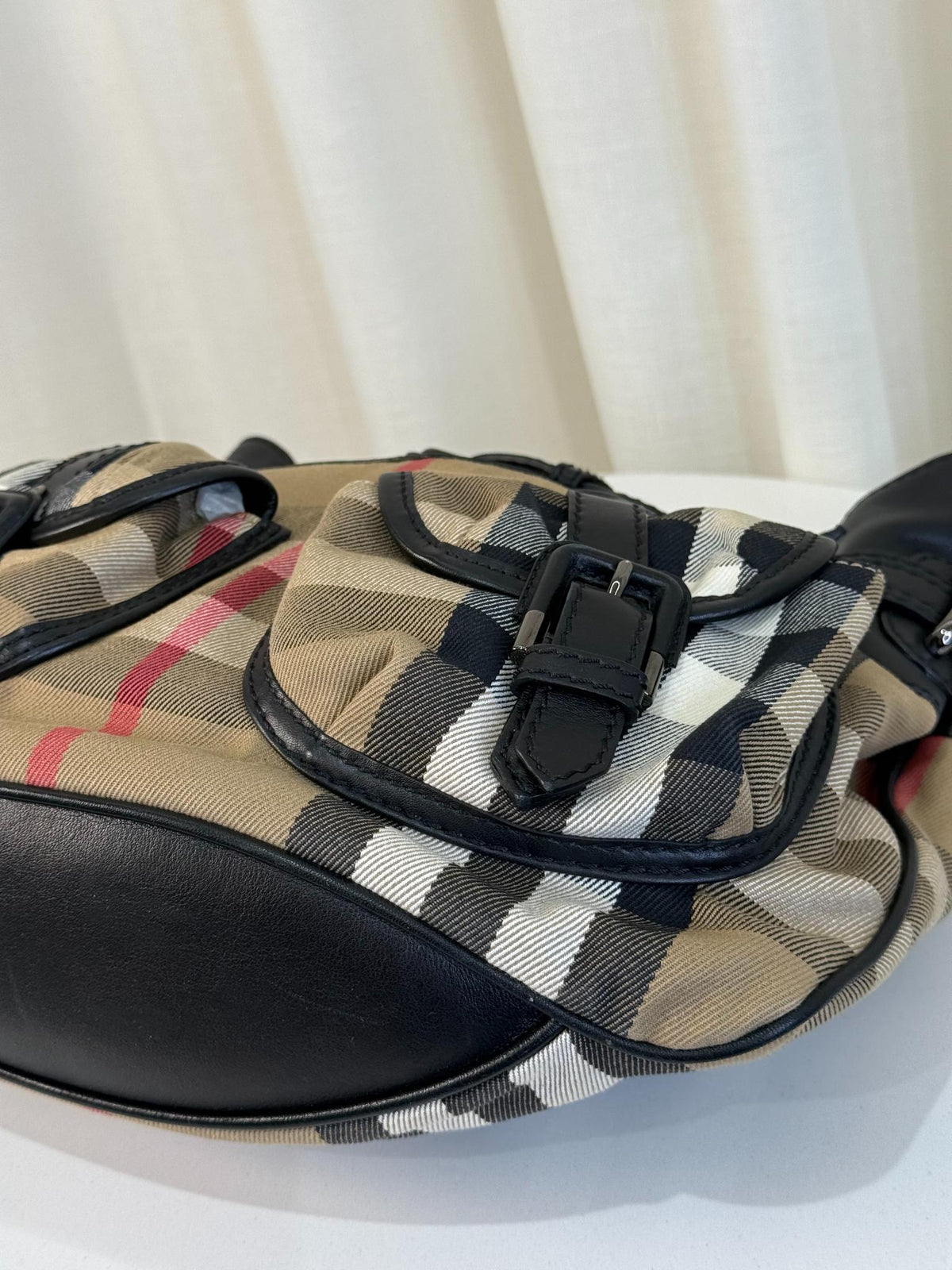 Burberry Black/Beige House Check Bromley Hobo Bag