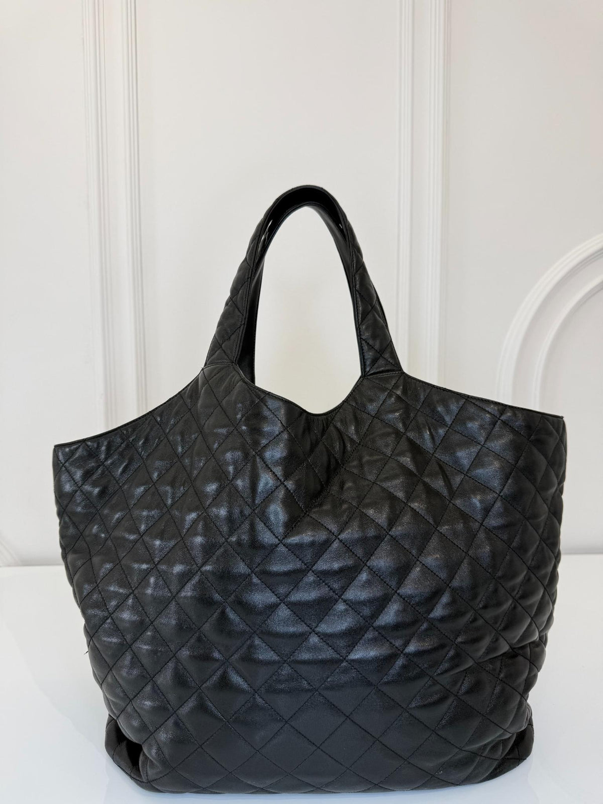 Saint Laurent Icare Maxi Quilted Tote Bag Black