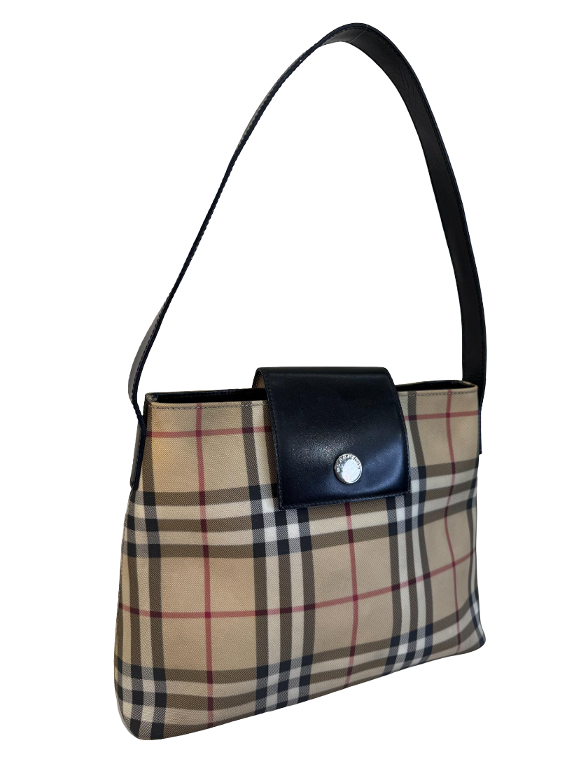 Burberry Beige/Black House Check PVC Shoulder Bag