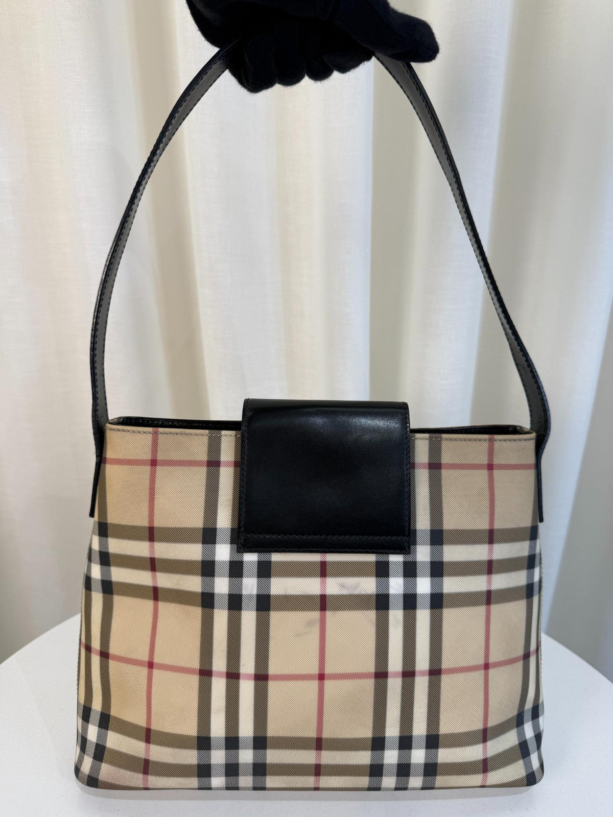 Burberry Beige/Black House Check PVC Shoulder Bag