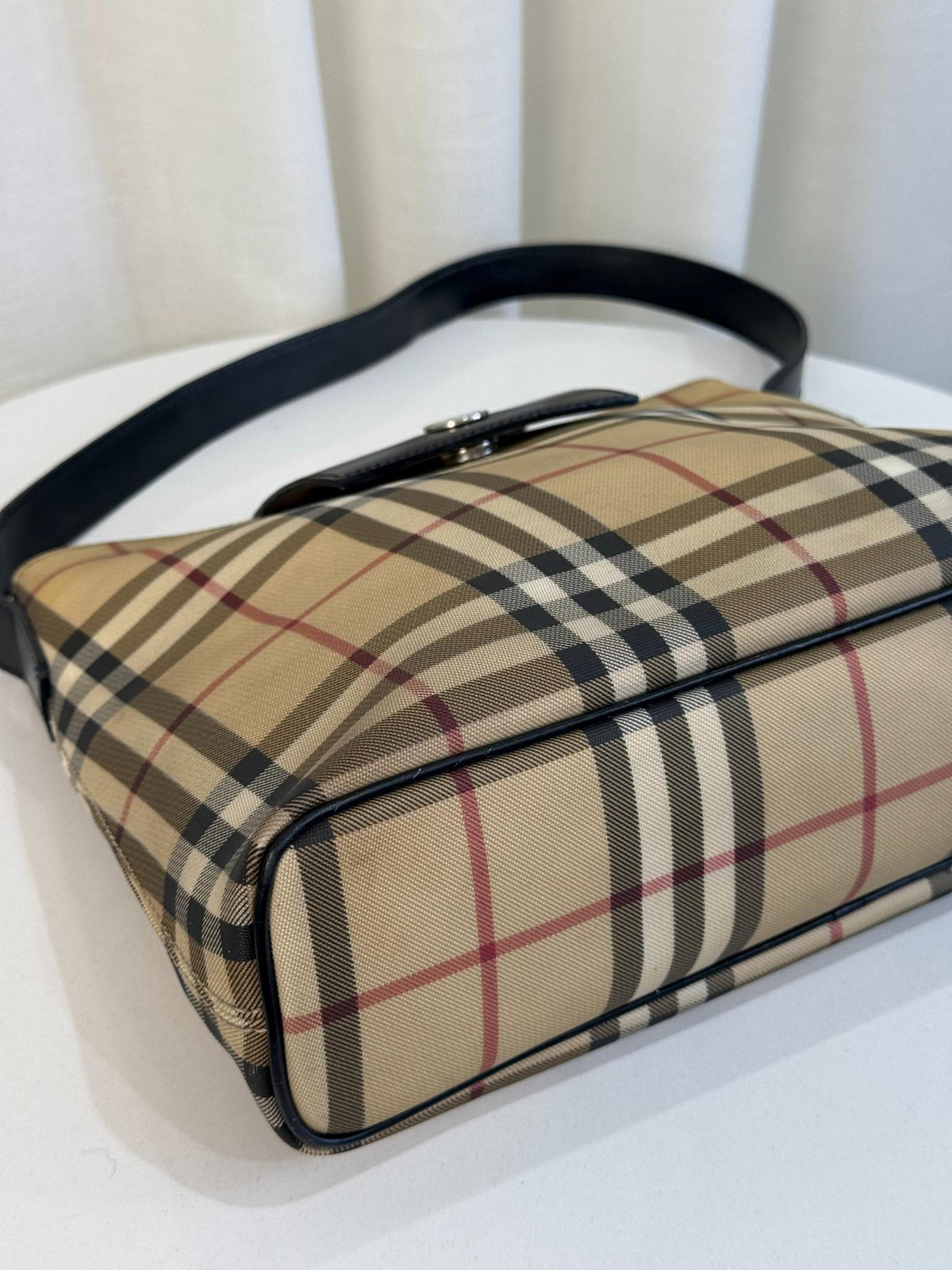 Burberry Beige/Black House Check PVC Shoulder Bag