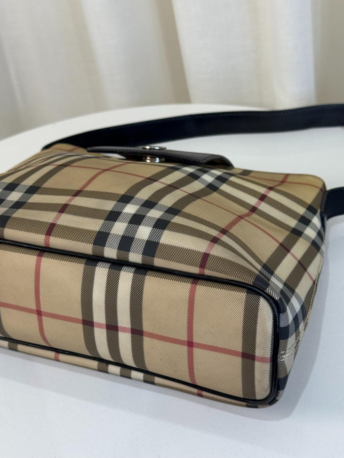 Burberry Beige/Black House Check PVC Shoulder Bag