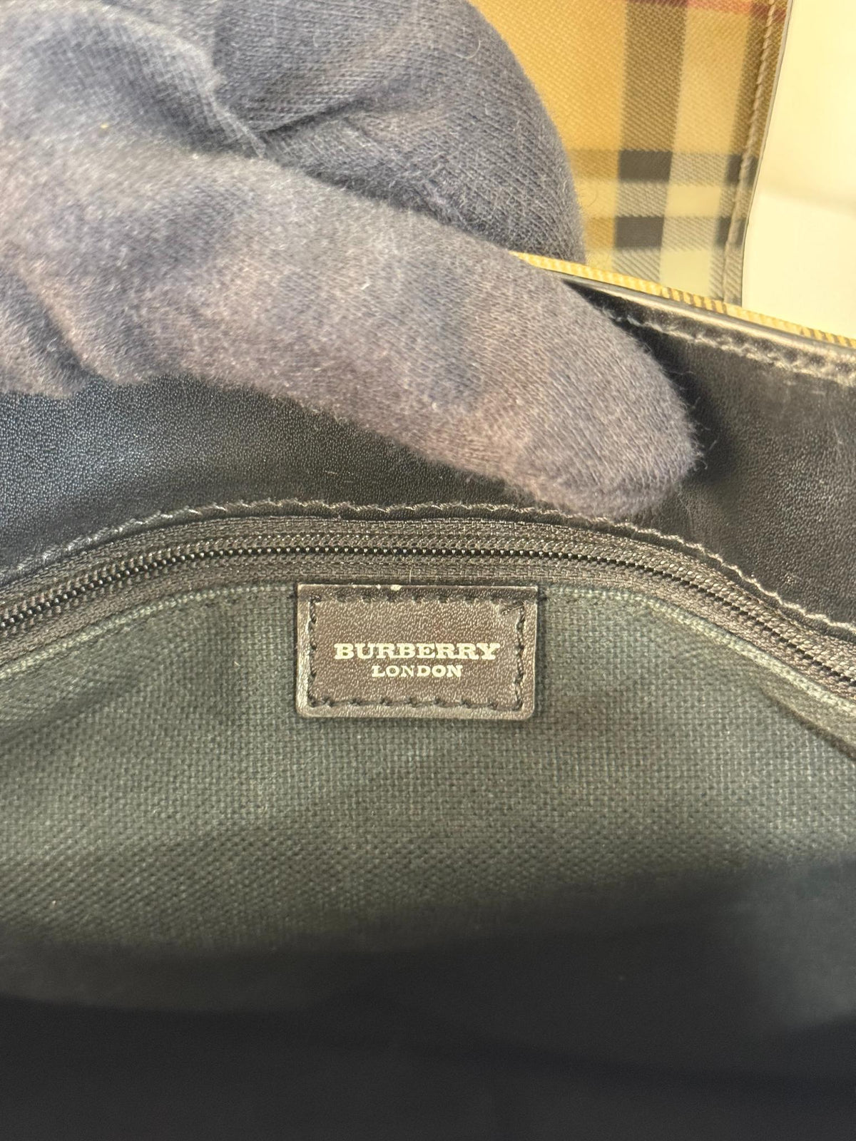 Burberry Beige/Black House Check PVC Shoulder Bag