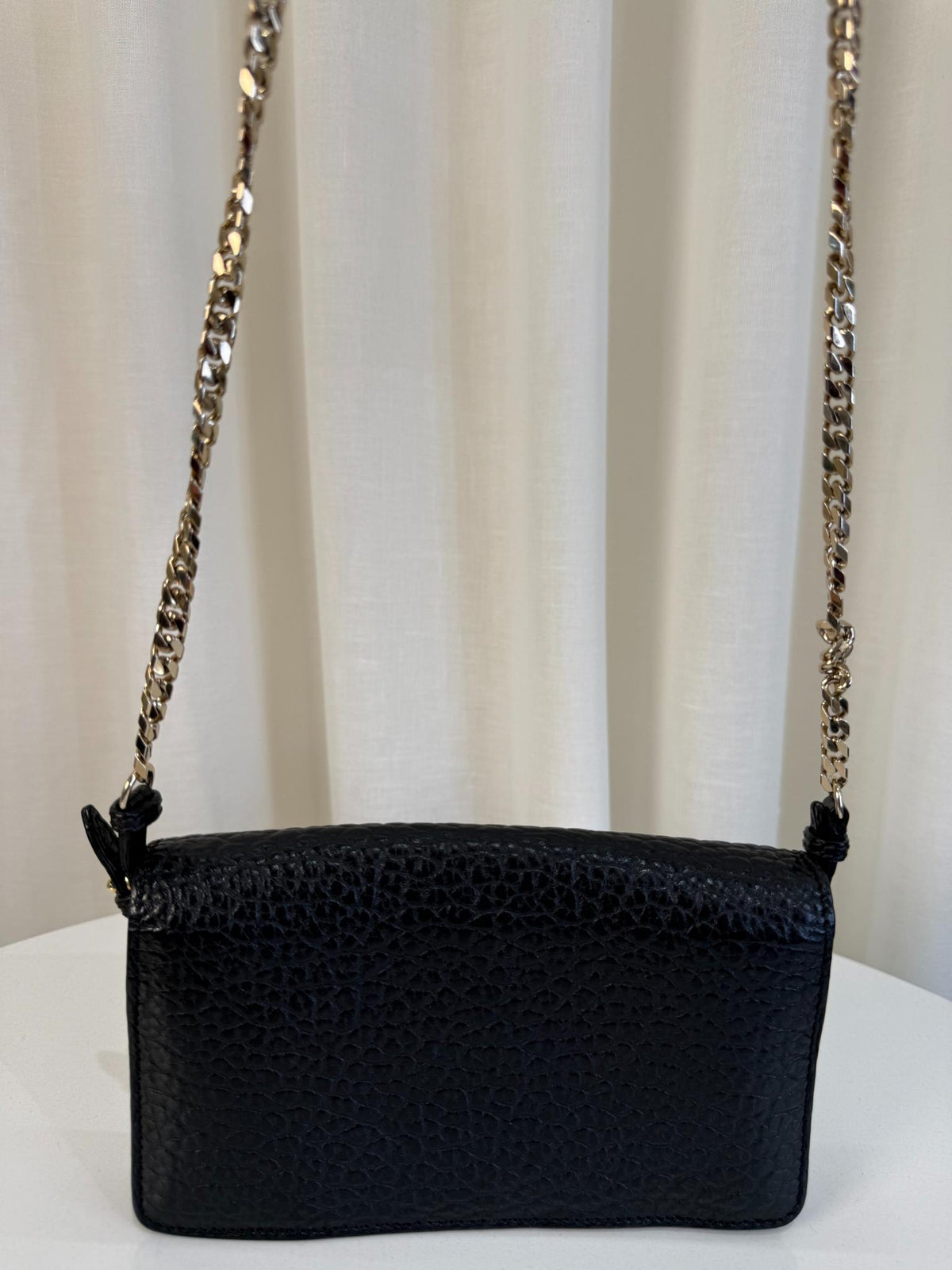 Burberry Small Signature Grain Leather Madison Chain Clutch Crossbody Bag