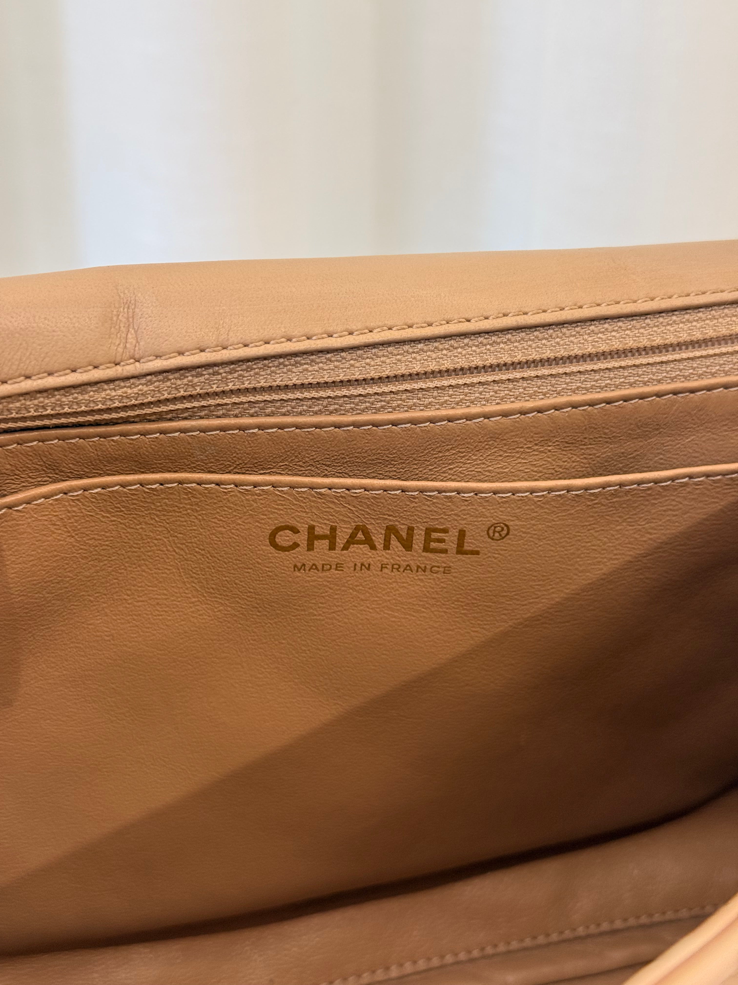 Chanel Jumbo Classic Single Flap Beige Nappa Lambskin Leather