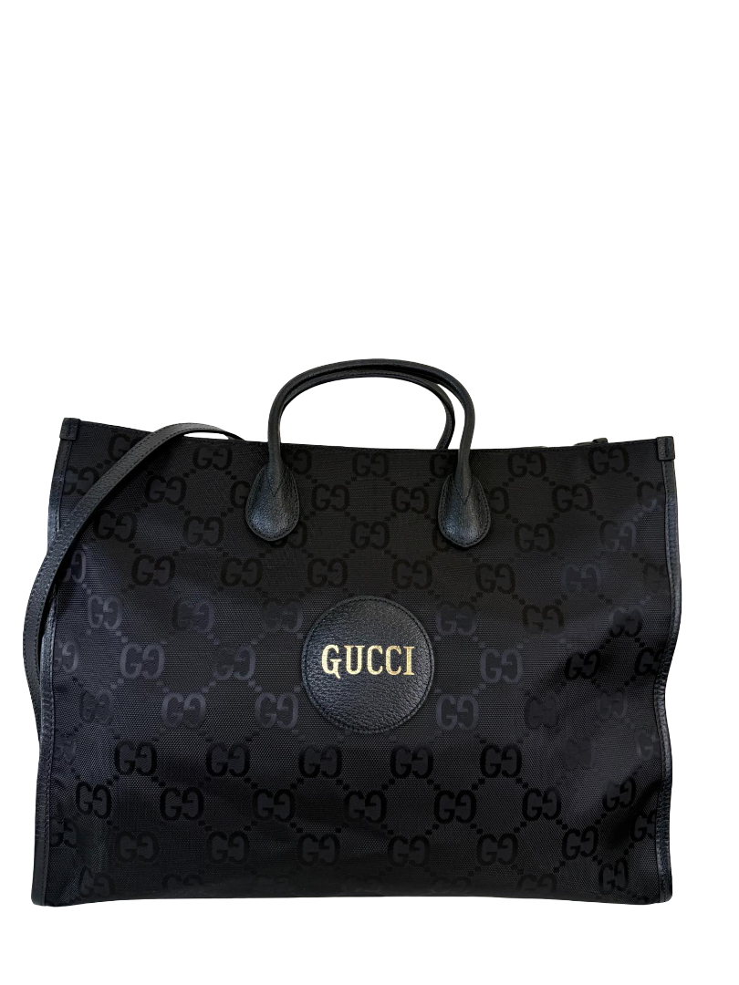 Gucci Econyl Nylon Monogram Large Off The Grid Tote Bag Black
