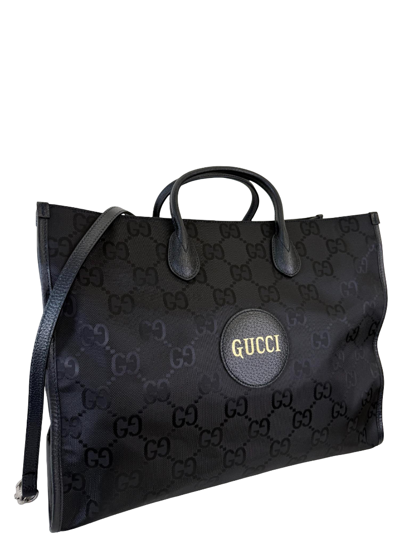 Gucci Econyl Nylon Monogram Large Off The Grid Tote Bag Black