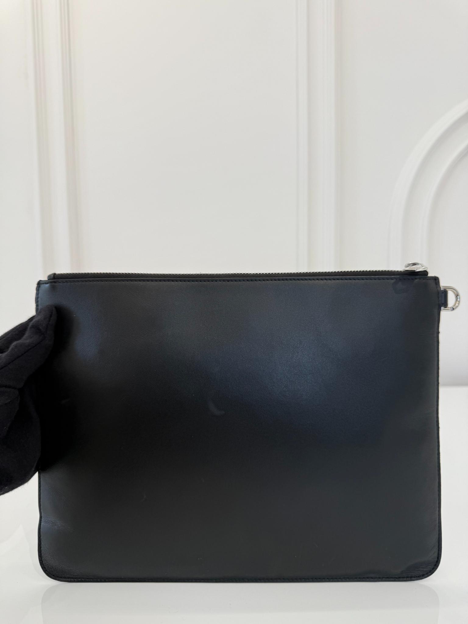 Givenchy Black Leather Studded Zip Pouch