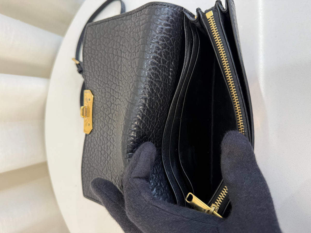 Burberry Small Signature Grain Leather Madison Chain Clutch Crossbody Bag