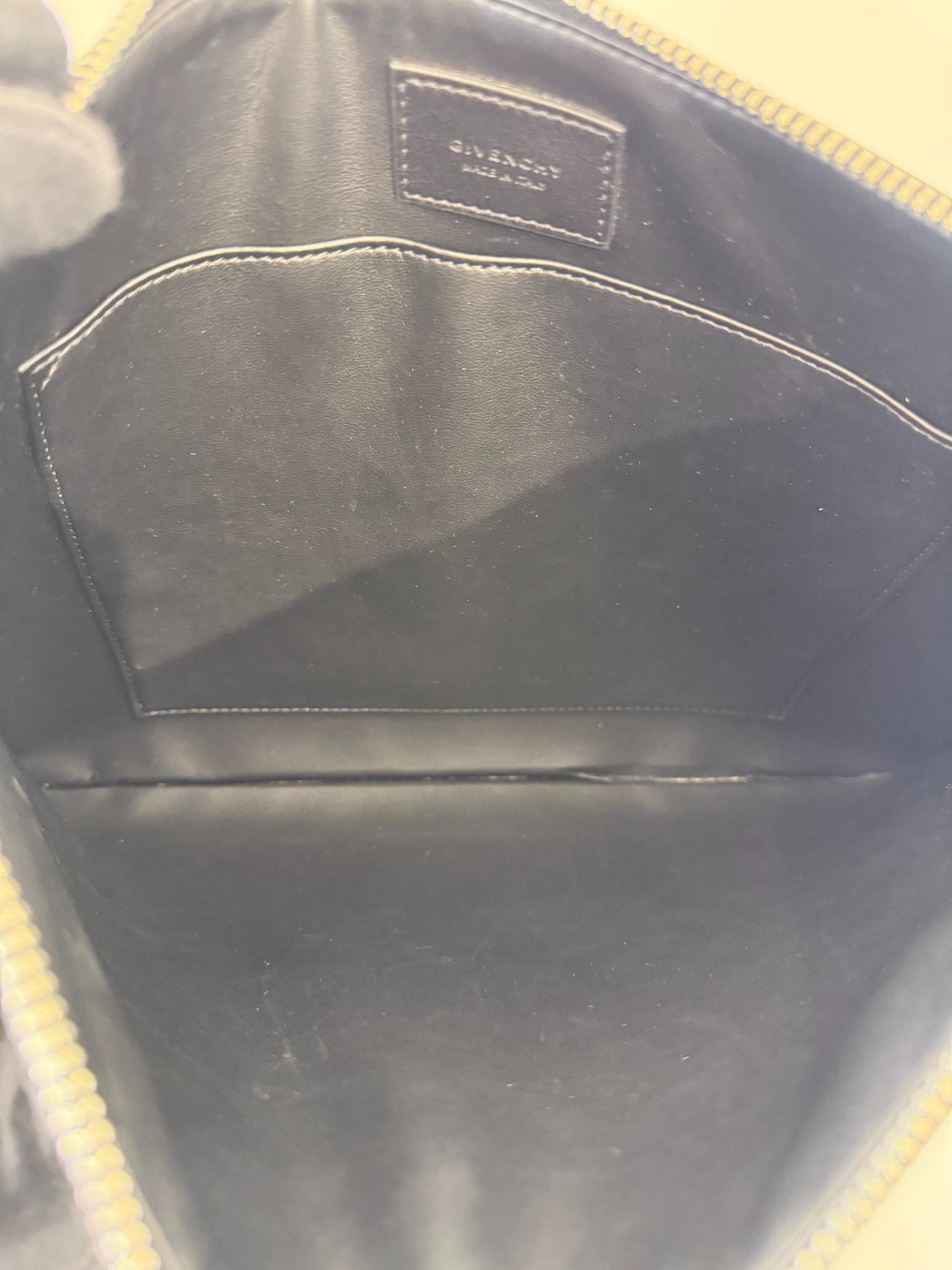 Givenchy Black Leather Studded Zip Pouch