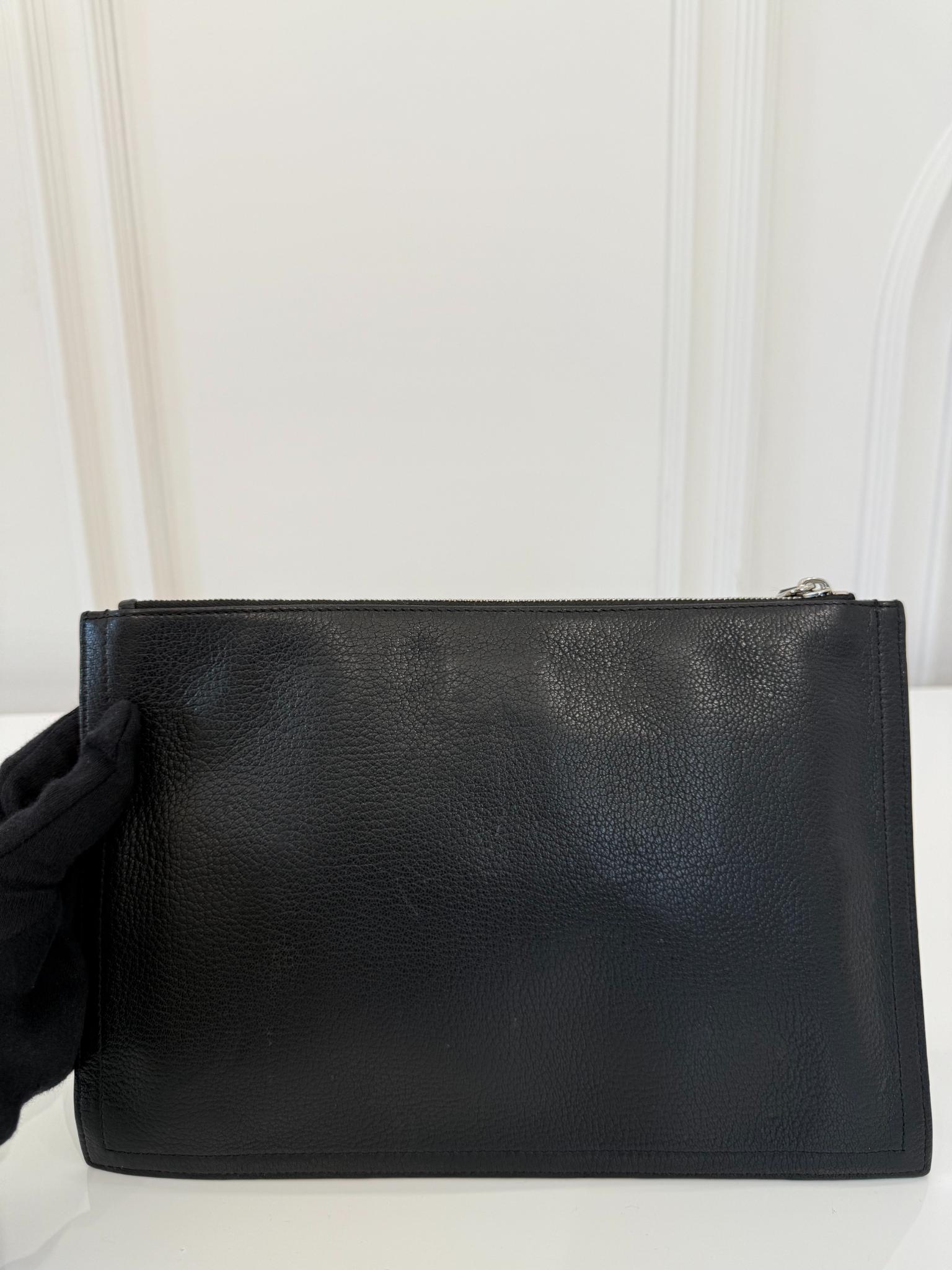 Givenchy Antigona Black Grained Goatskin Leather Pouch