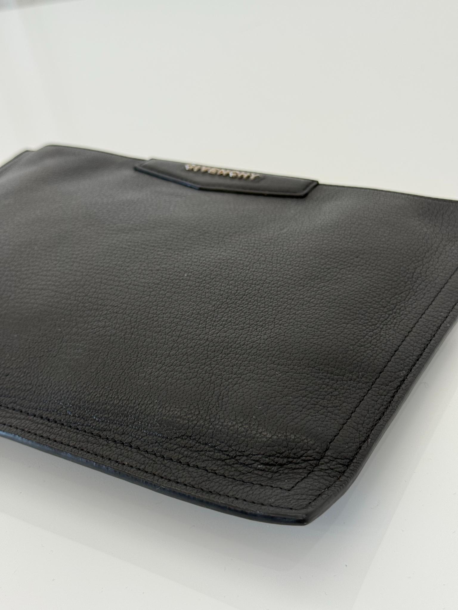 Givenchy Antigona Black Grained Goatskin Leather Pouch