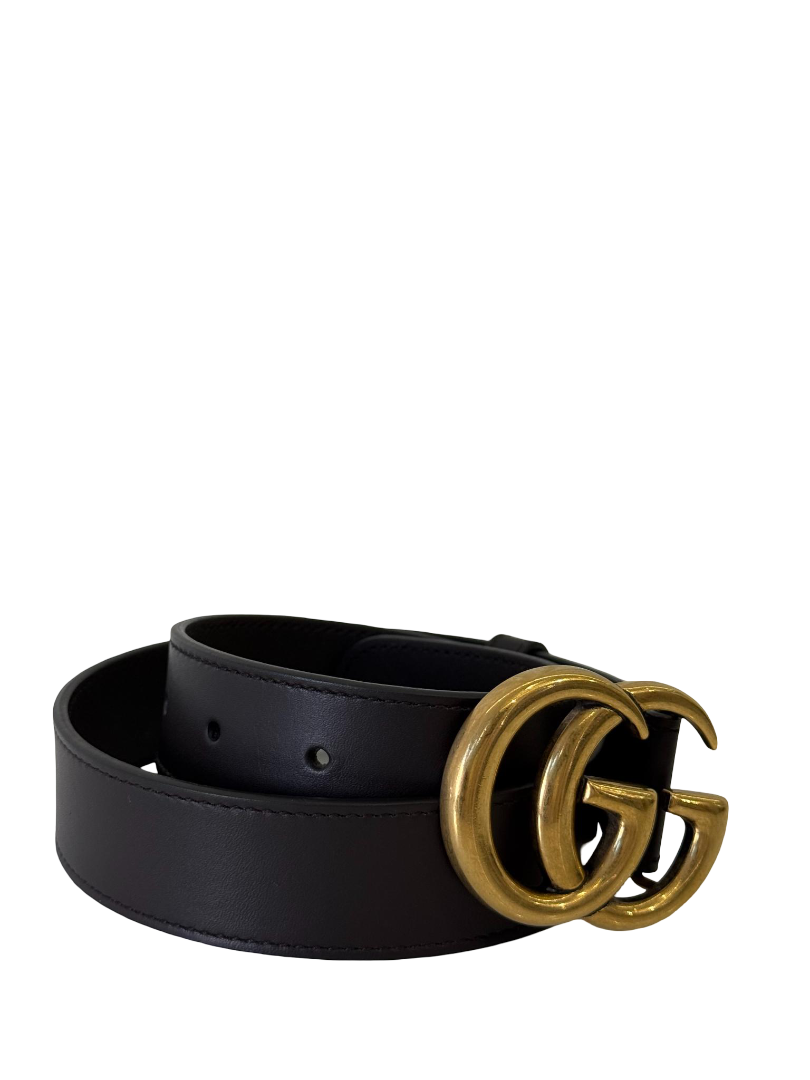 Gucci GG Marmont Black Leather Belt