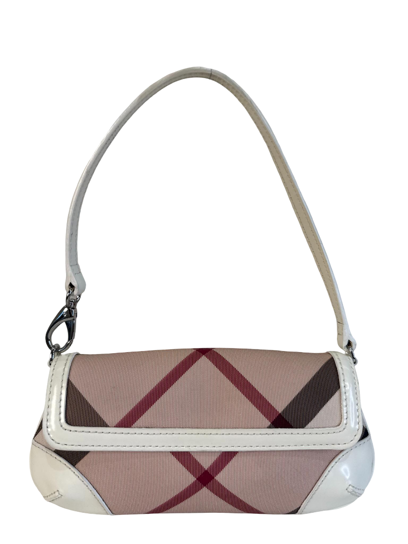Burberry Beige/White Nova Check Canvas and Leather Mini Pochette
