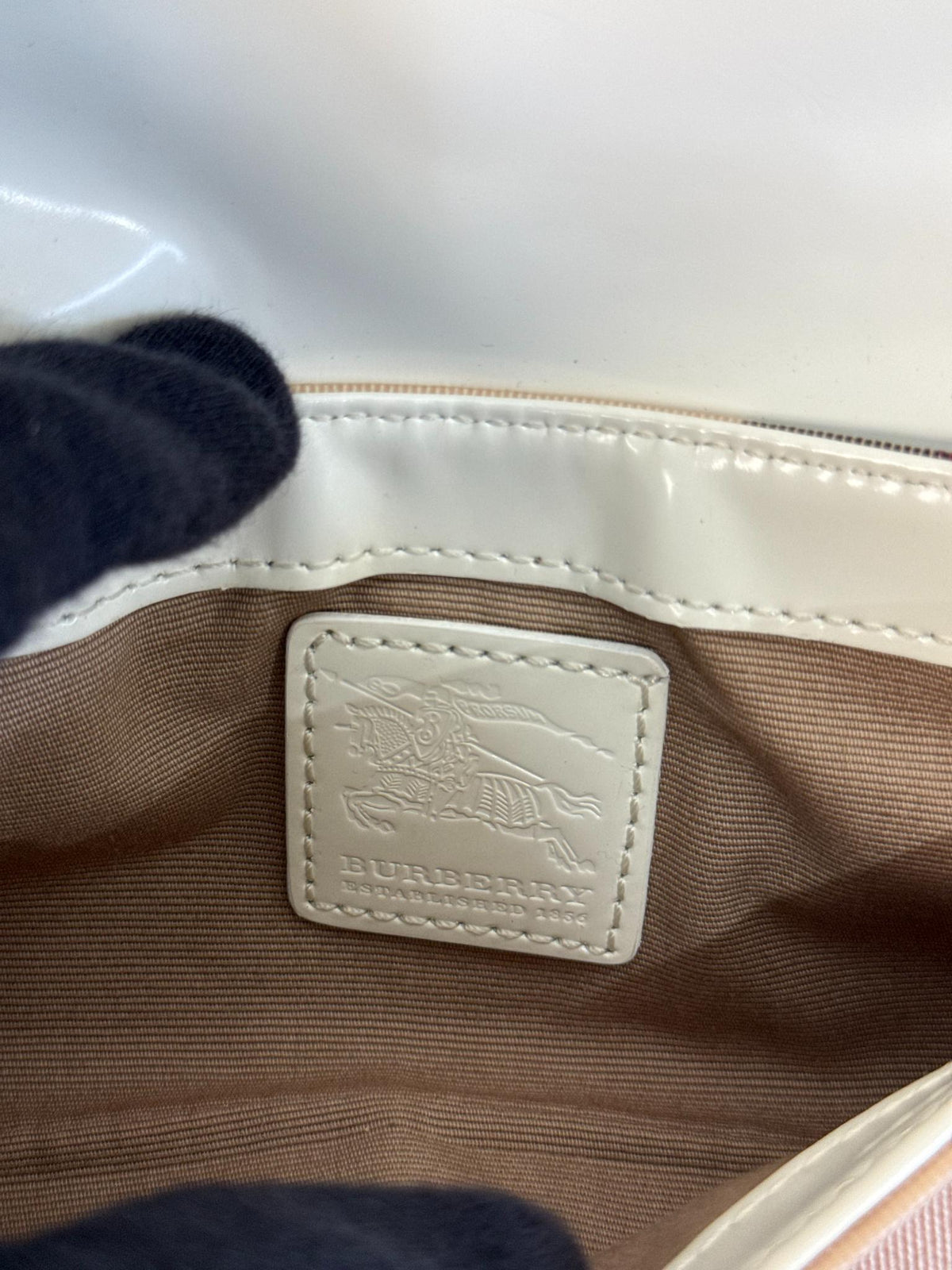 Burberry Beige/White Nova Check Canvas and Leather Mini Pochette