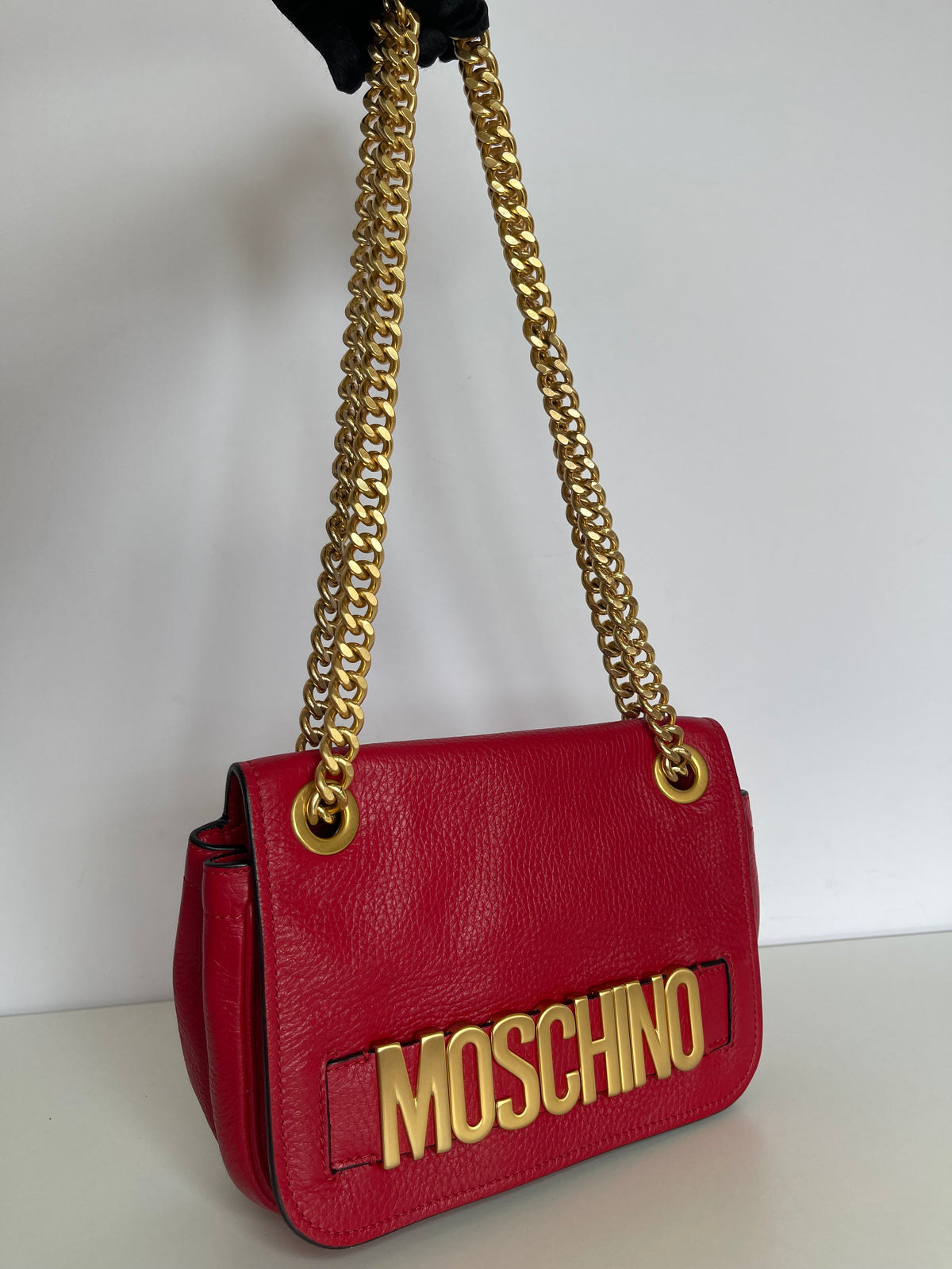 Moschino Fire Red Gold Crossbody Bag