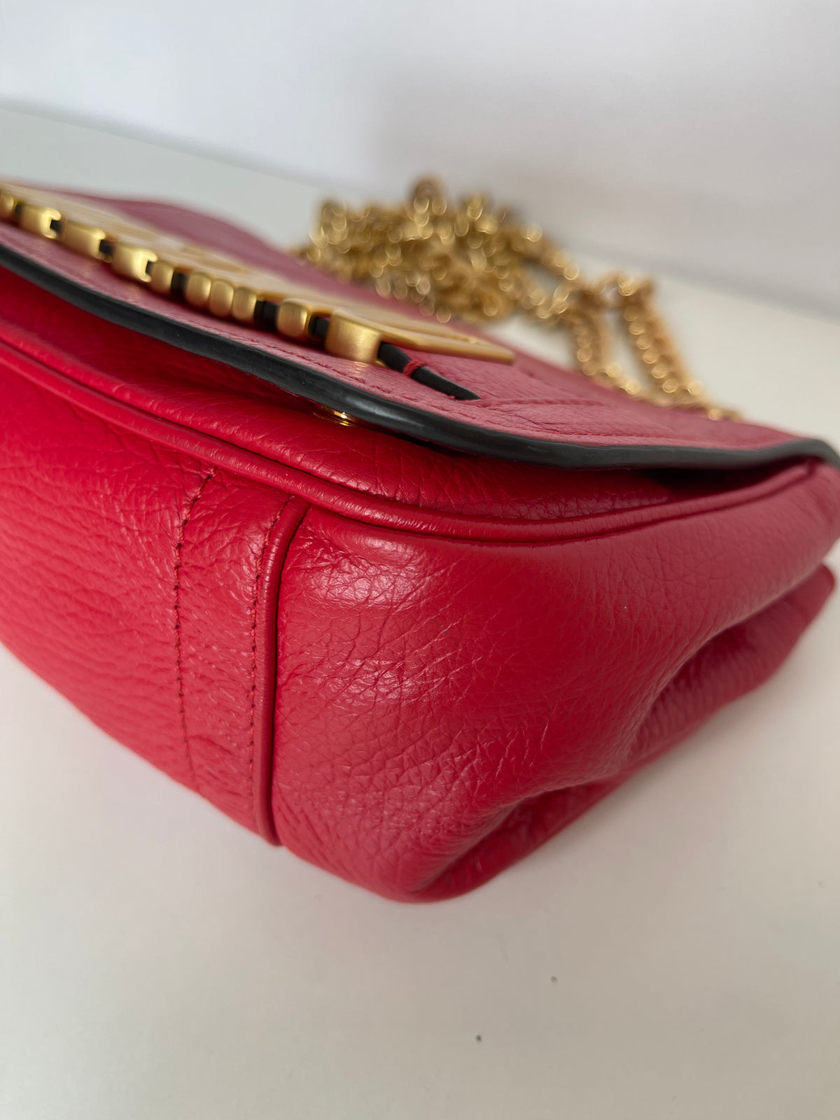Moschino Fire Red Gold Crossbody Bag