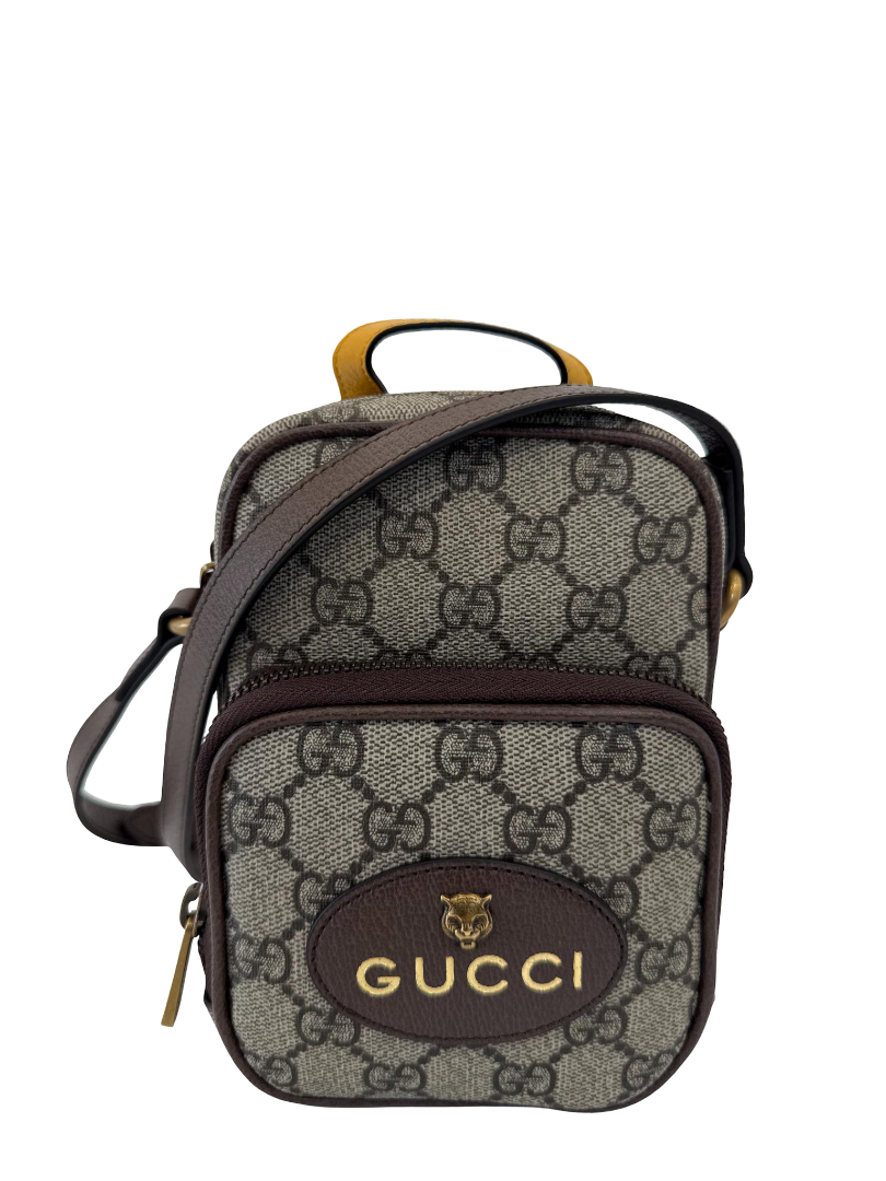 Gucci Beige/Ebony GG Supreme Canvas Neo Vintage Mini Crossbody Bag