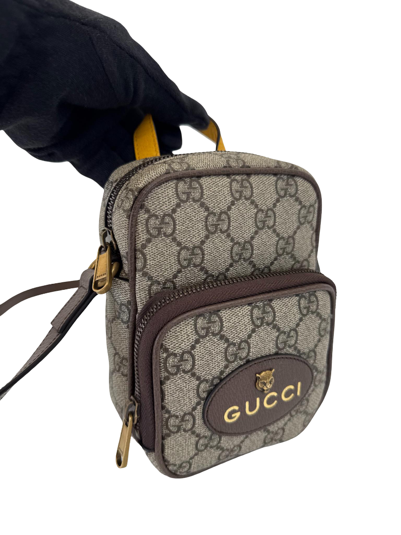 Gucci Beige/Ebony GG Supreme Canvas Neo Vintage Mini Crossbody Bag