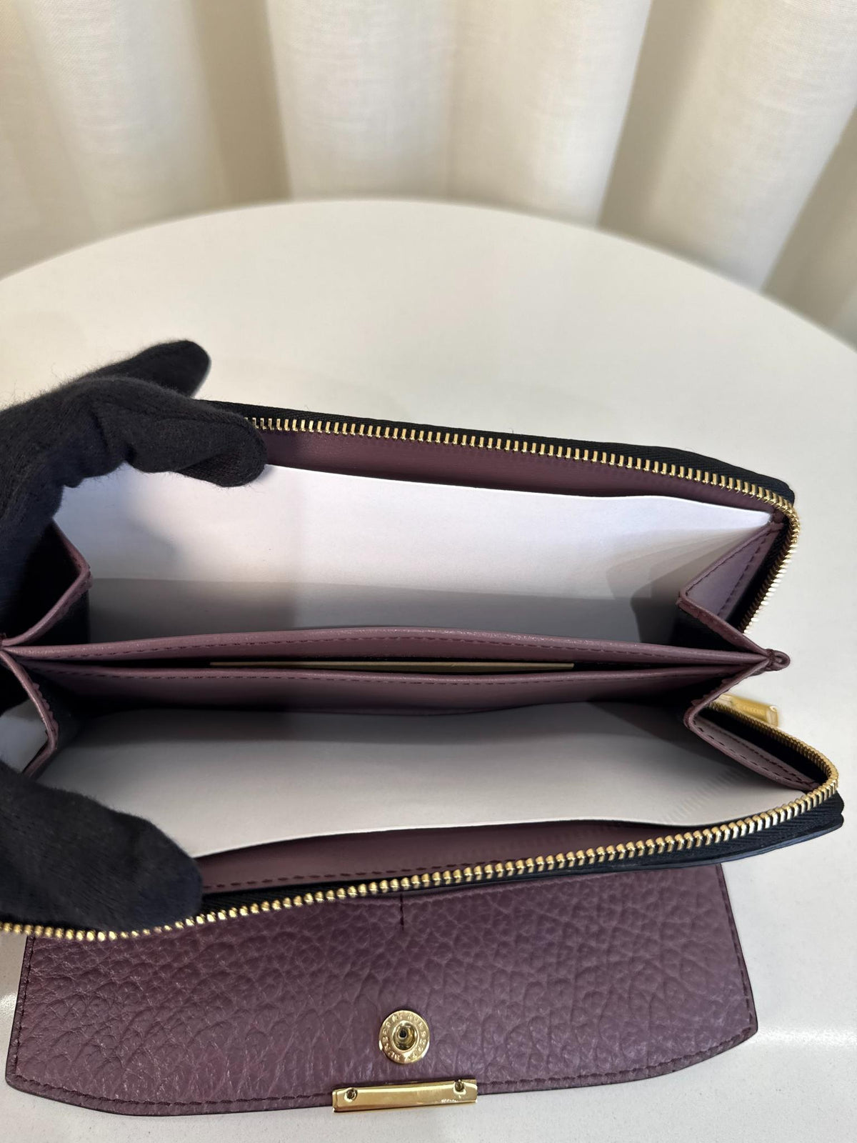 Burberry Purple Grained Leather Madison Continental Wallet