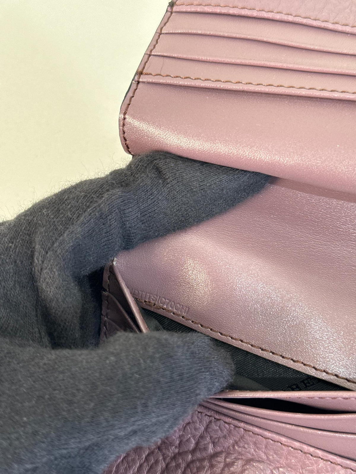 Burberry Purple Grained Leather Madison Continental Wallet