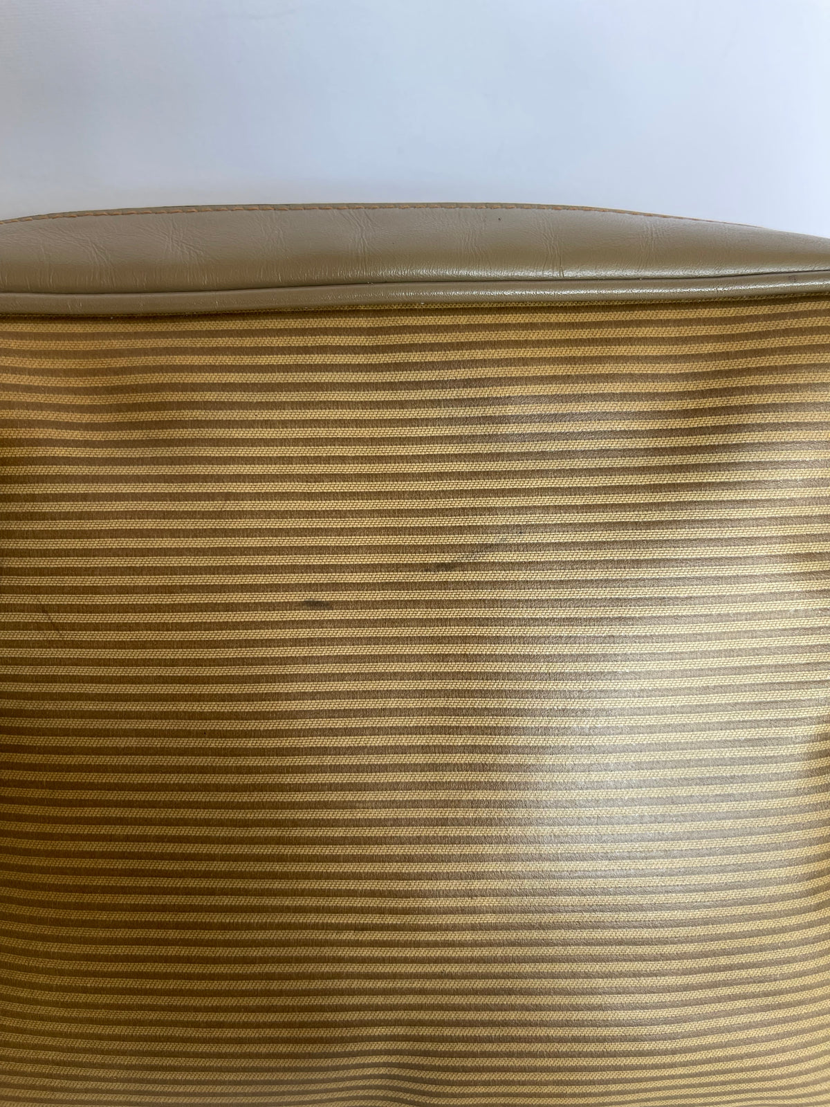 Yves Saint Laurent Striped Coated Canvas Shoulder Bag Beige