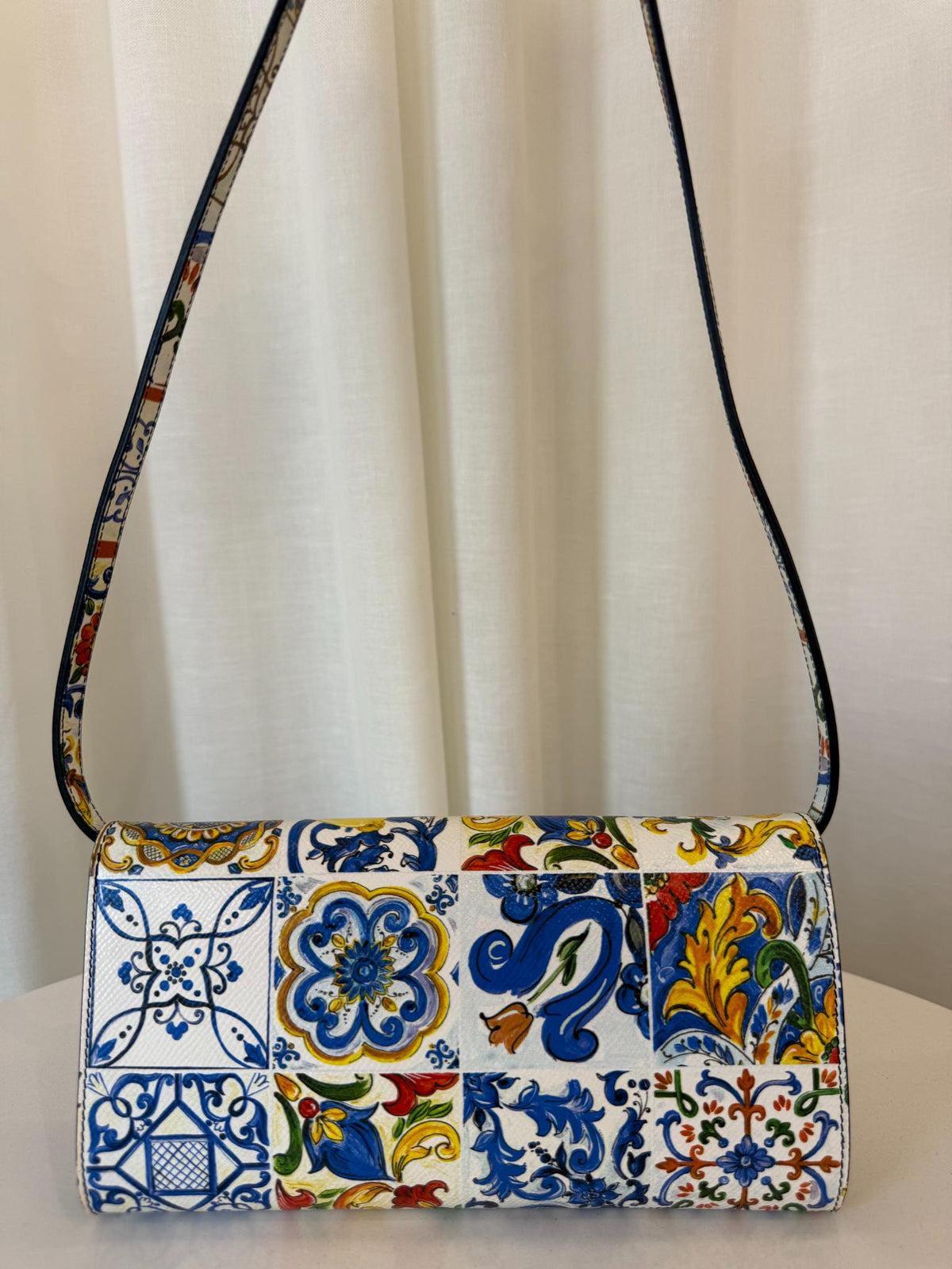 Dolce Gabbana Multicolor Dauphine Majolica Clutch Crossbody Bag