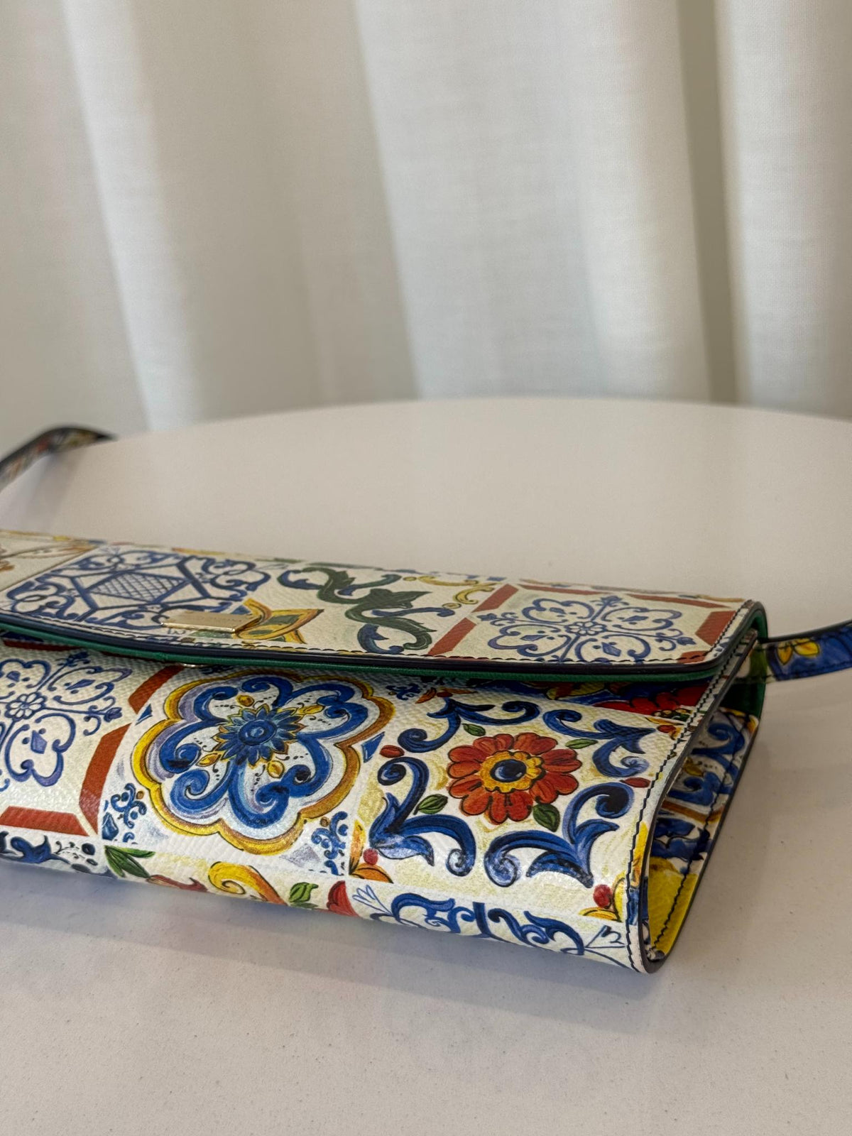 Dolce Gabbana Multicolor Dauphine Majolica Clutch Crossbody Bag