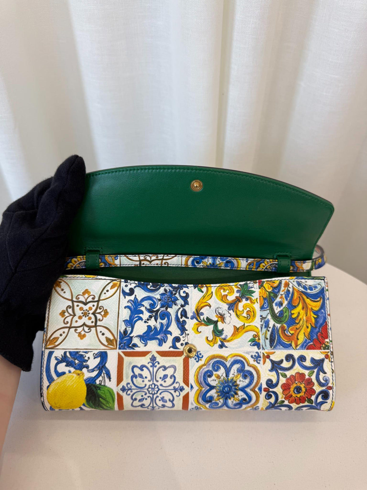 Dolce Gabbana Multicolor Dauphine Majolica Clutch Crossbody Bag