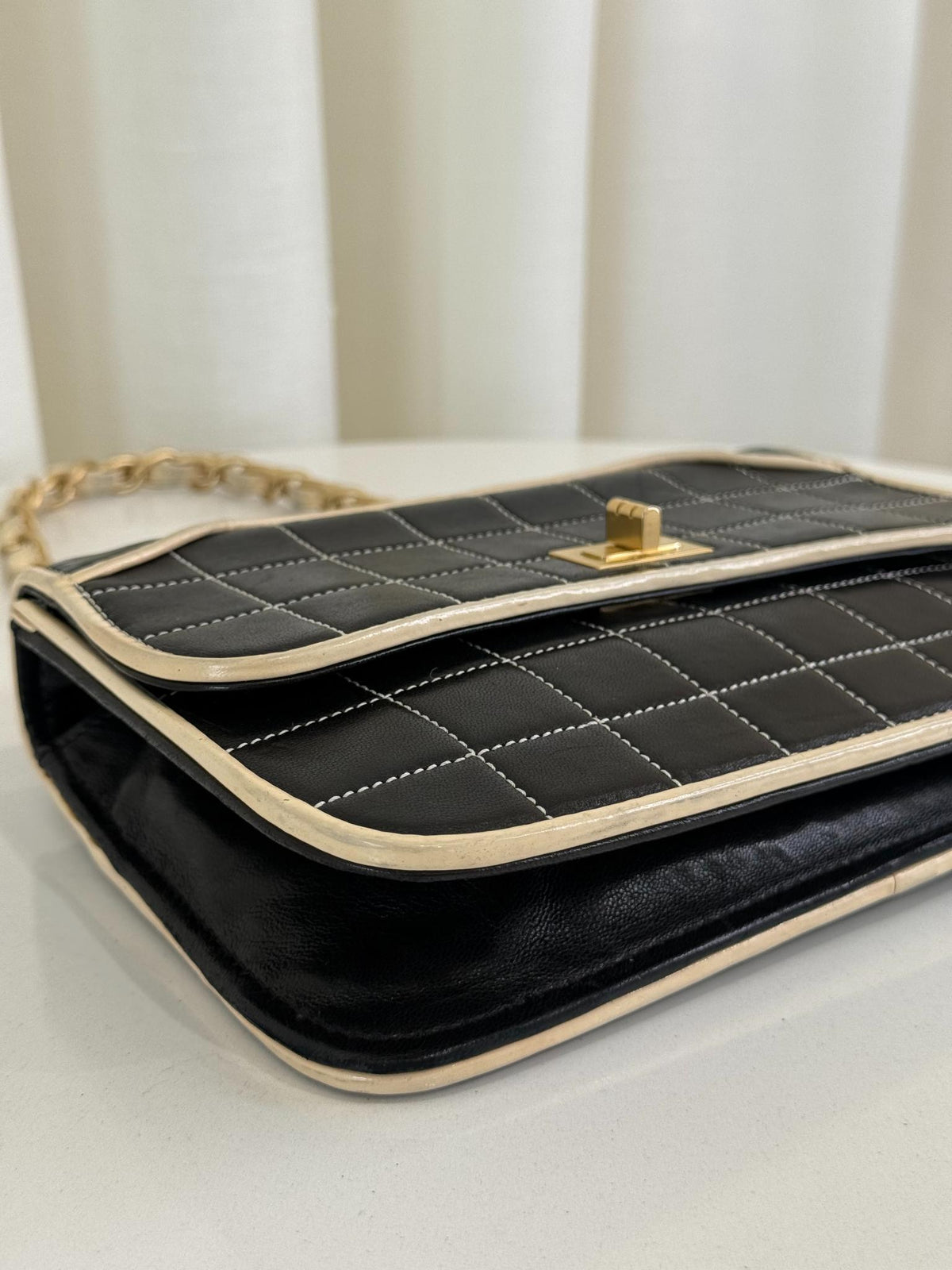 Chanel Chocolate Bar Mademoiselle Lambskin Flap Bag