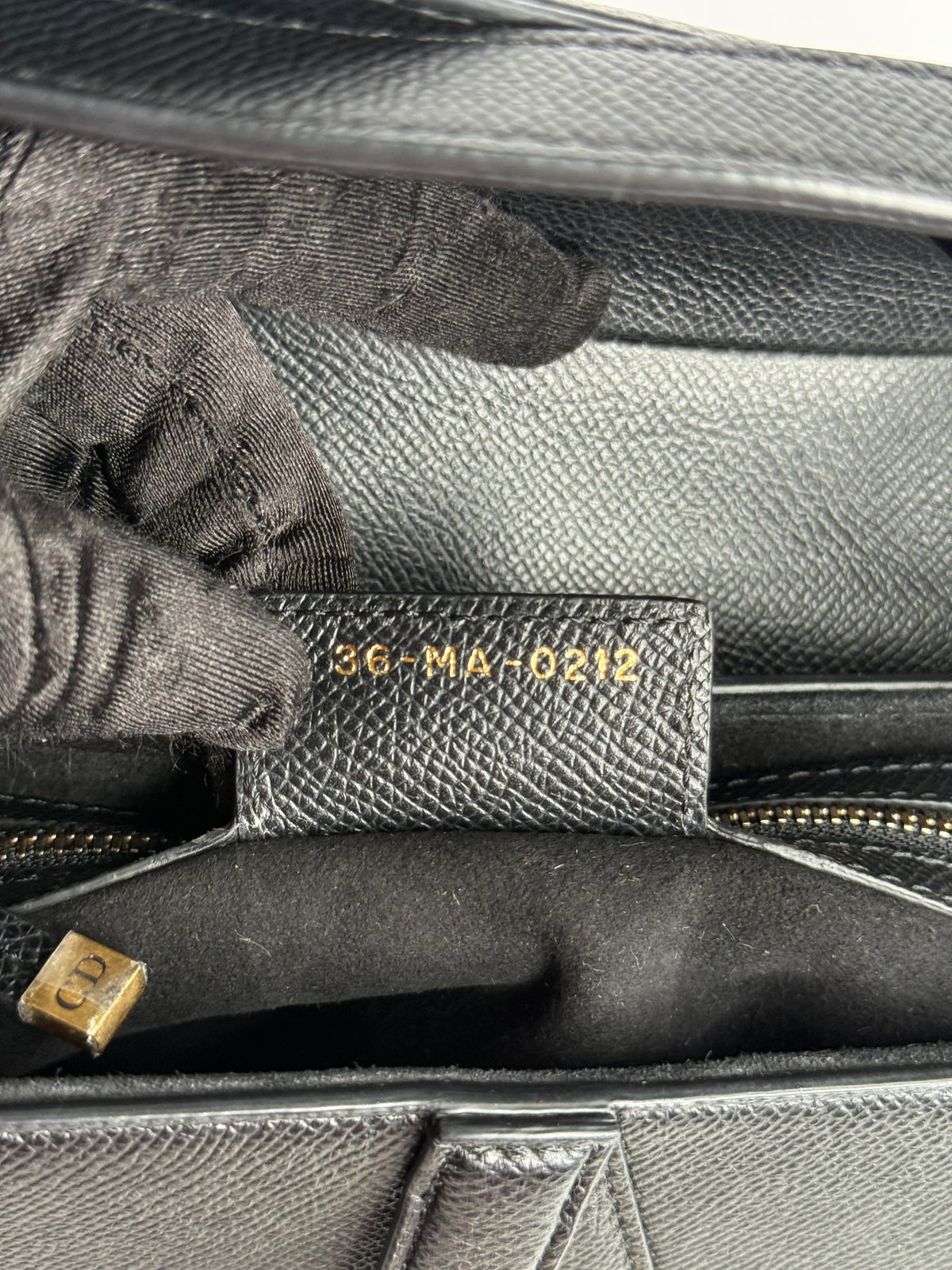 Christian Dior Grained Calfskin Saddle Bag Black