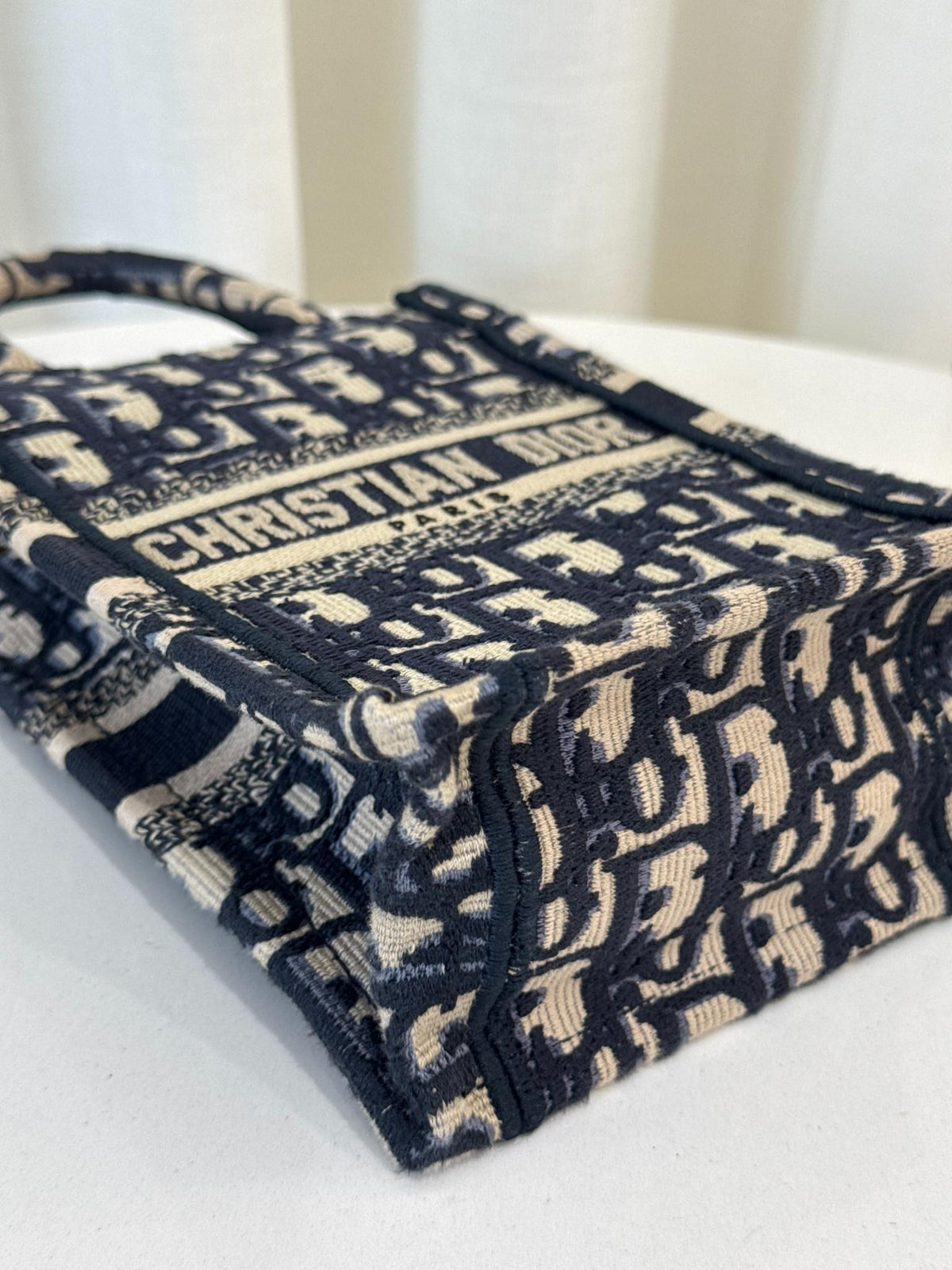 Christian Dior Blue Oblique Canvas Mini Book Tote