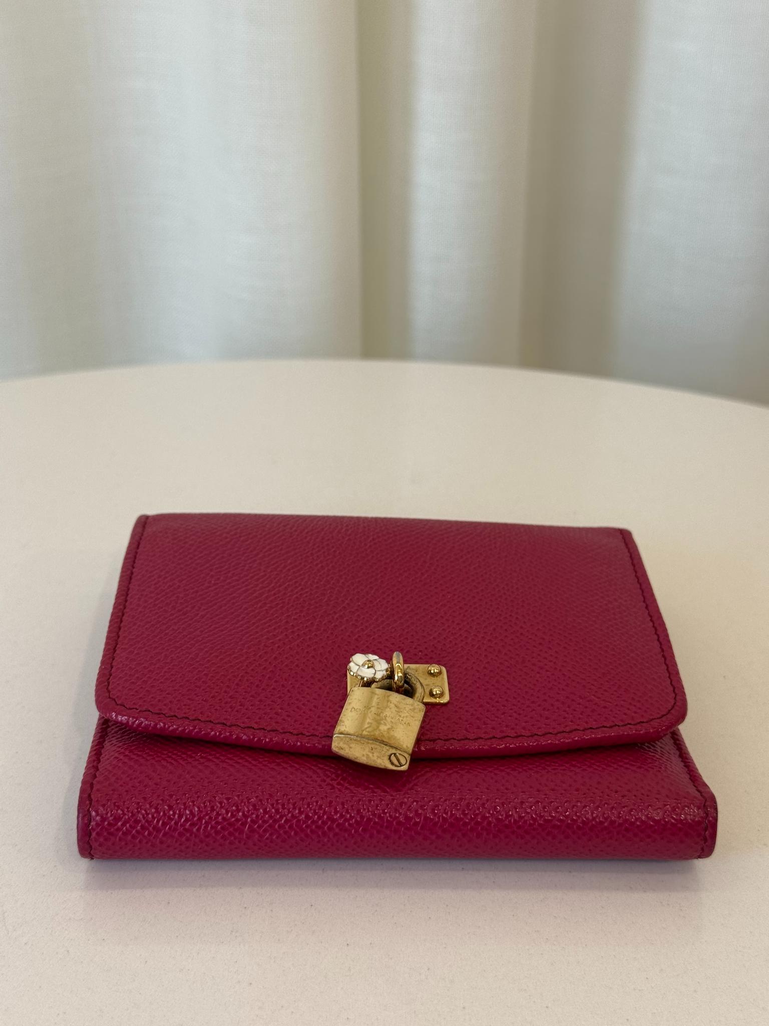 Dolce Gabbana Fuchsia Dauphine Leather Wallet