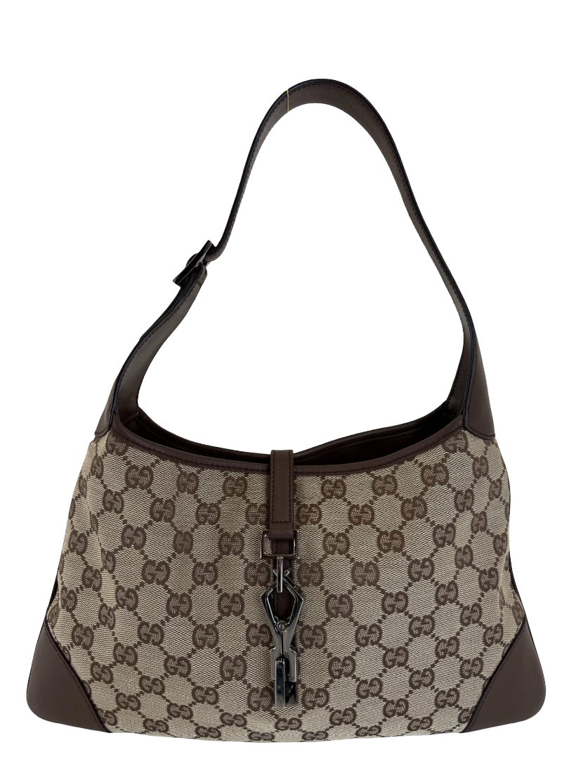 Gucci Jackie Beige/Brown GG Canvas Kandinsky Shoulder Bag