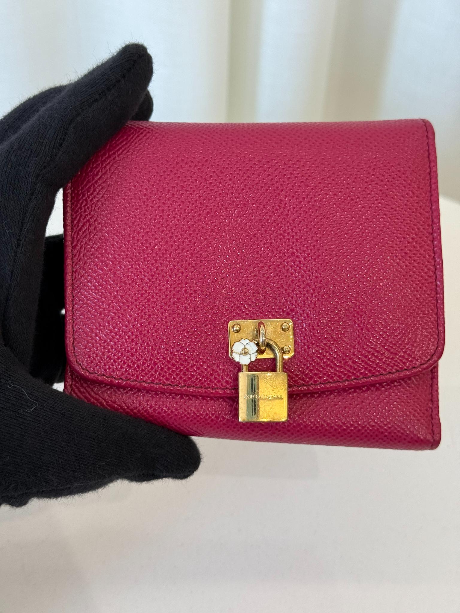 Dolce Gabbana Fuchsia Dauphine Leather Wallet