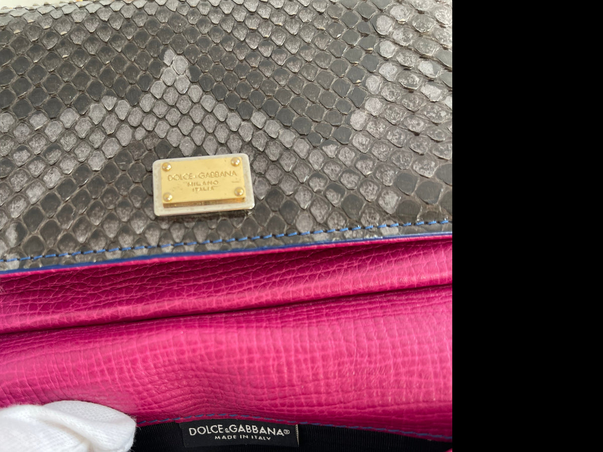 Dolce & Gabbana Sicily Von Bag Multicolor Python