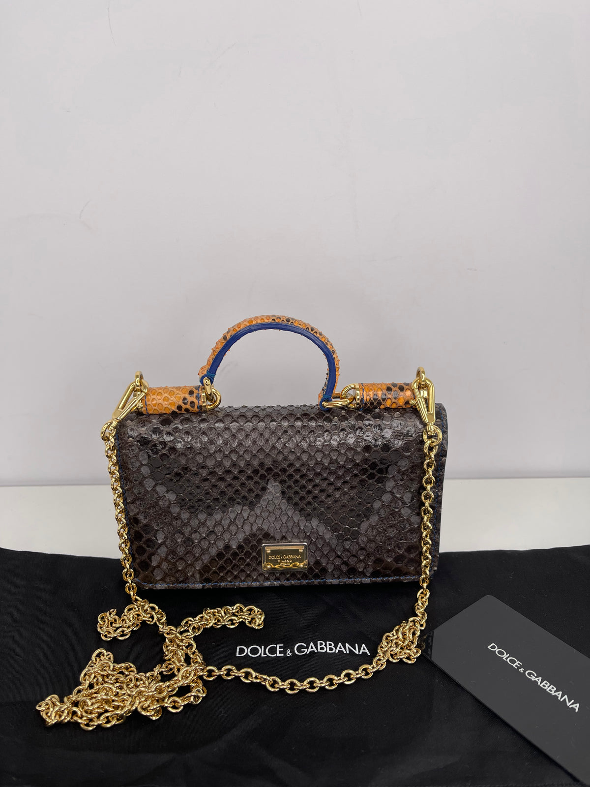 Dolce & Gabbana Sicily Von Bag Multicolor Python