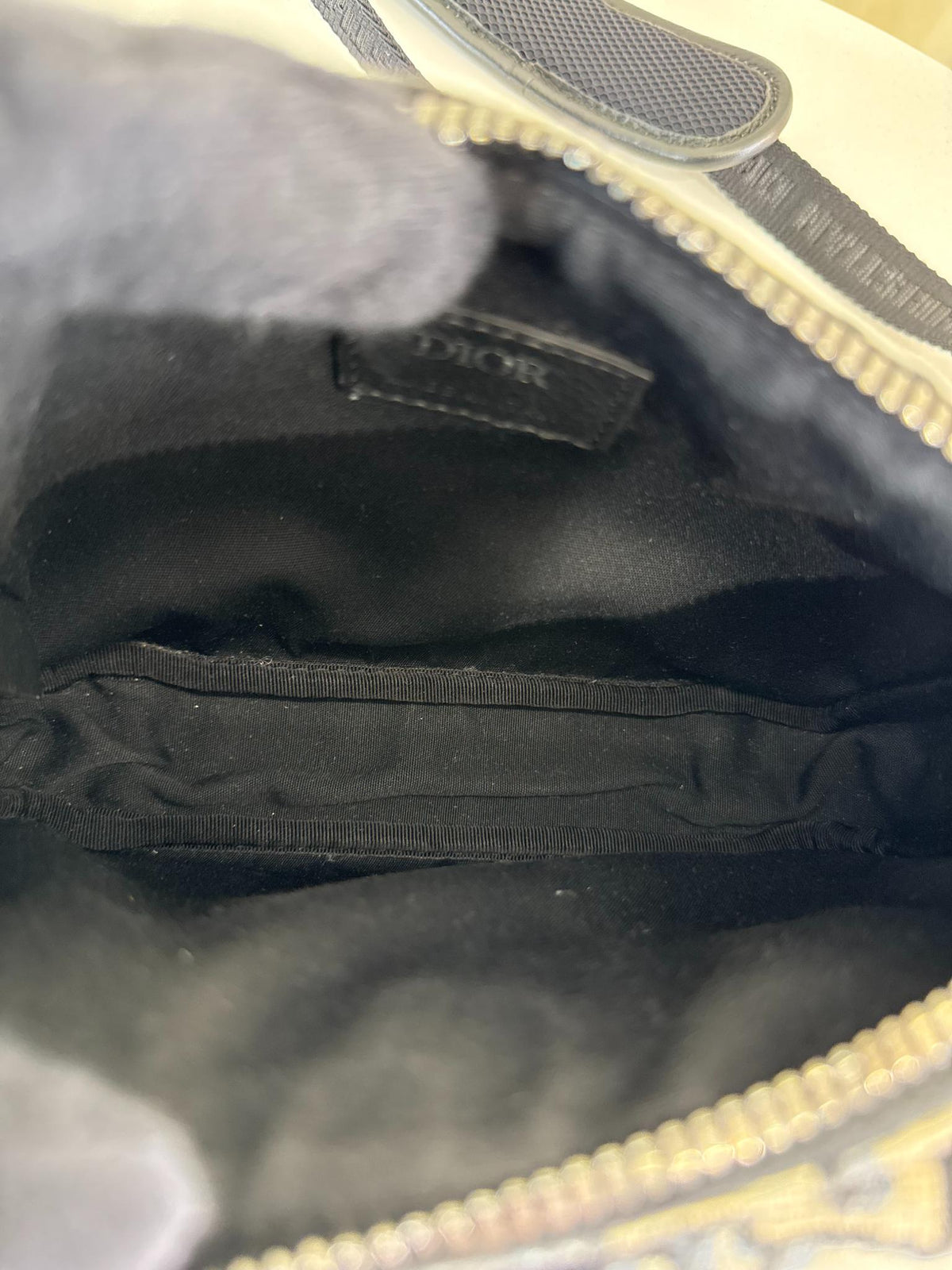 Christian Dior Men Mini Oblique Canvas and Mesh Dior 8 Messenger Bag Blue