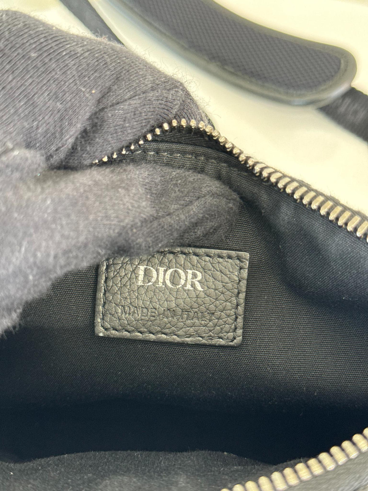Christian Dior Men Mini Oblique Canvas and Mesh Dior 8 Messenger Bag Blue