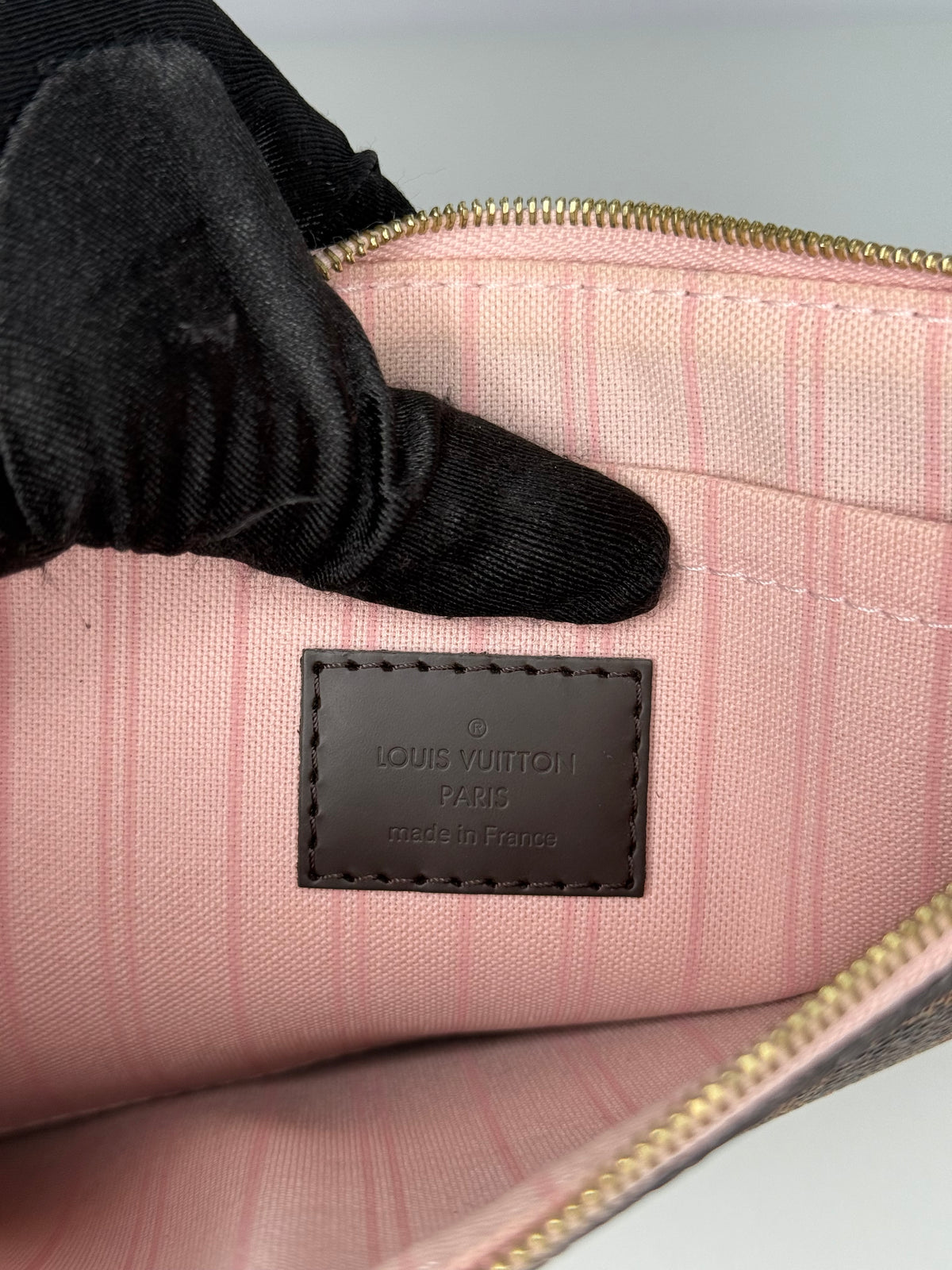 Louis Vuitton Neverfull Pochette Damier Ebene Canvas