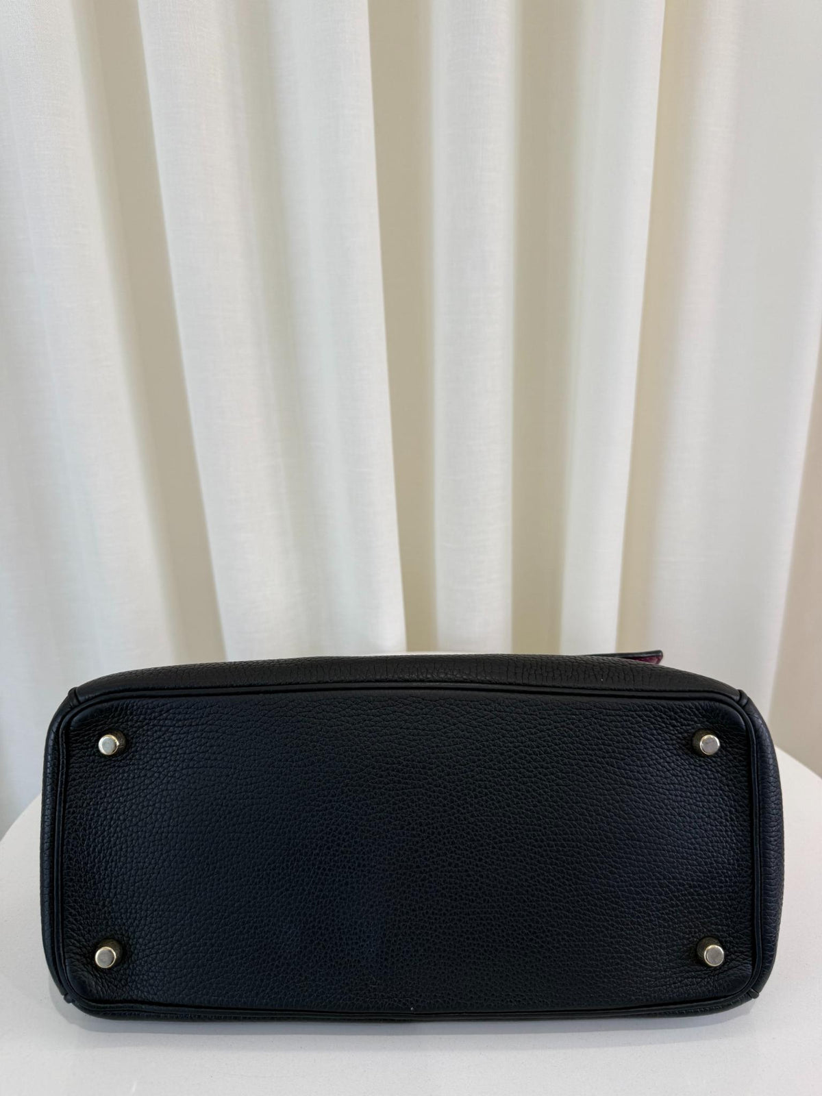 Christian Dior Be Dior Black Pebbled Calfskin Leather Top Handle Bag
