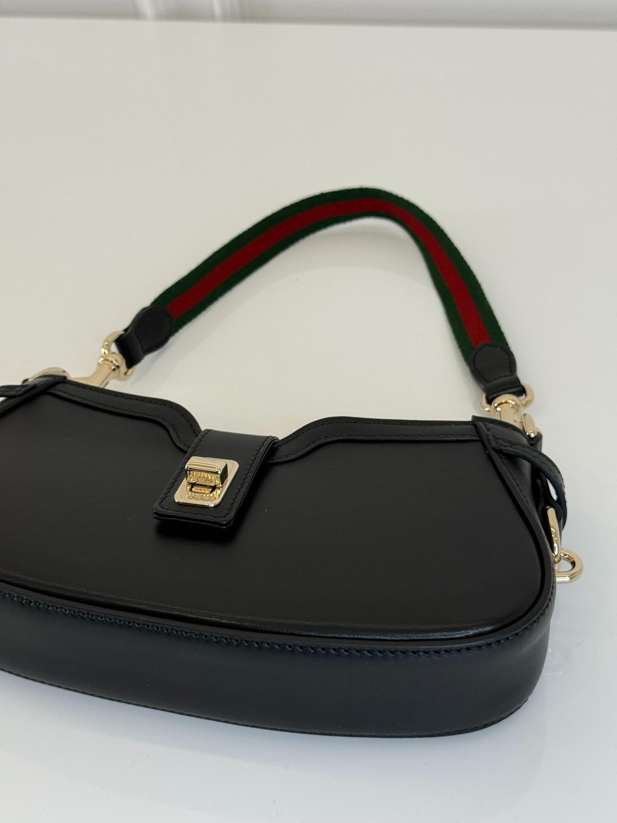 Gucci Moon Side Mini Leather Shoulder Bag Black