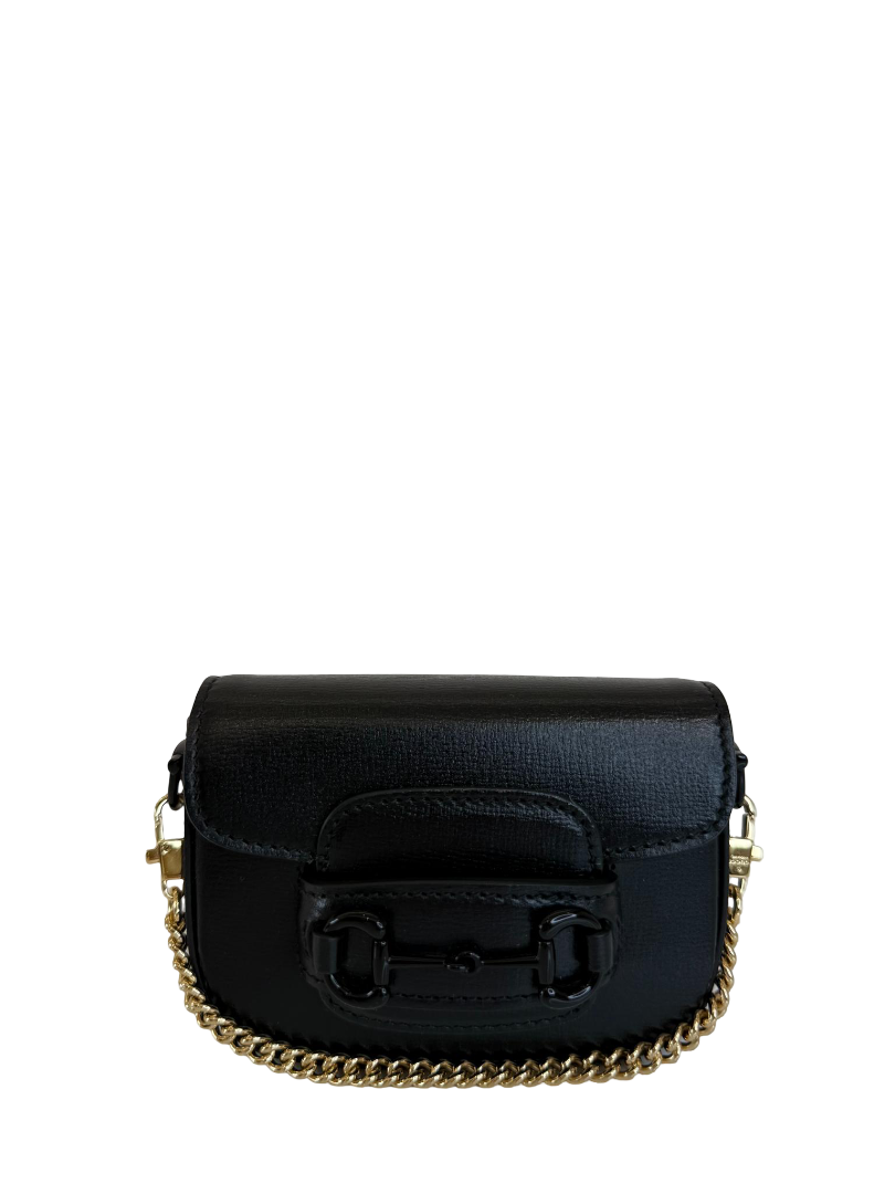 Gucci Nano Horsebit 1955 Web Crossbody Bag Black
